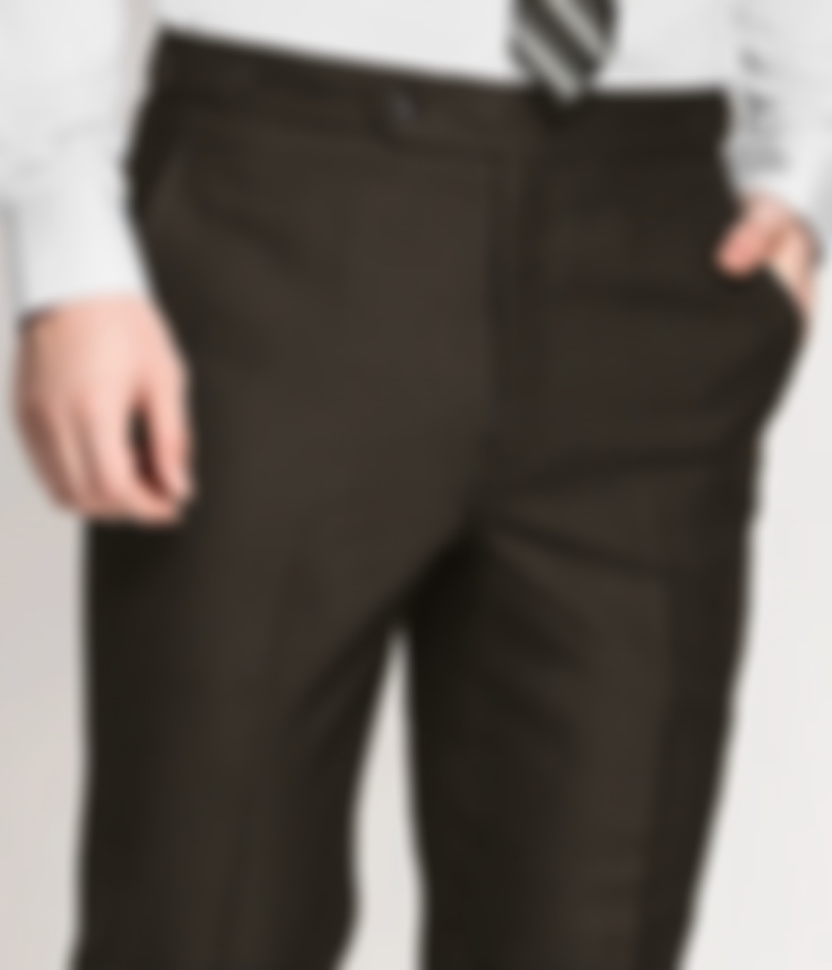 Green Brown Houndstooth Wool Pants-1