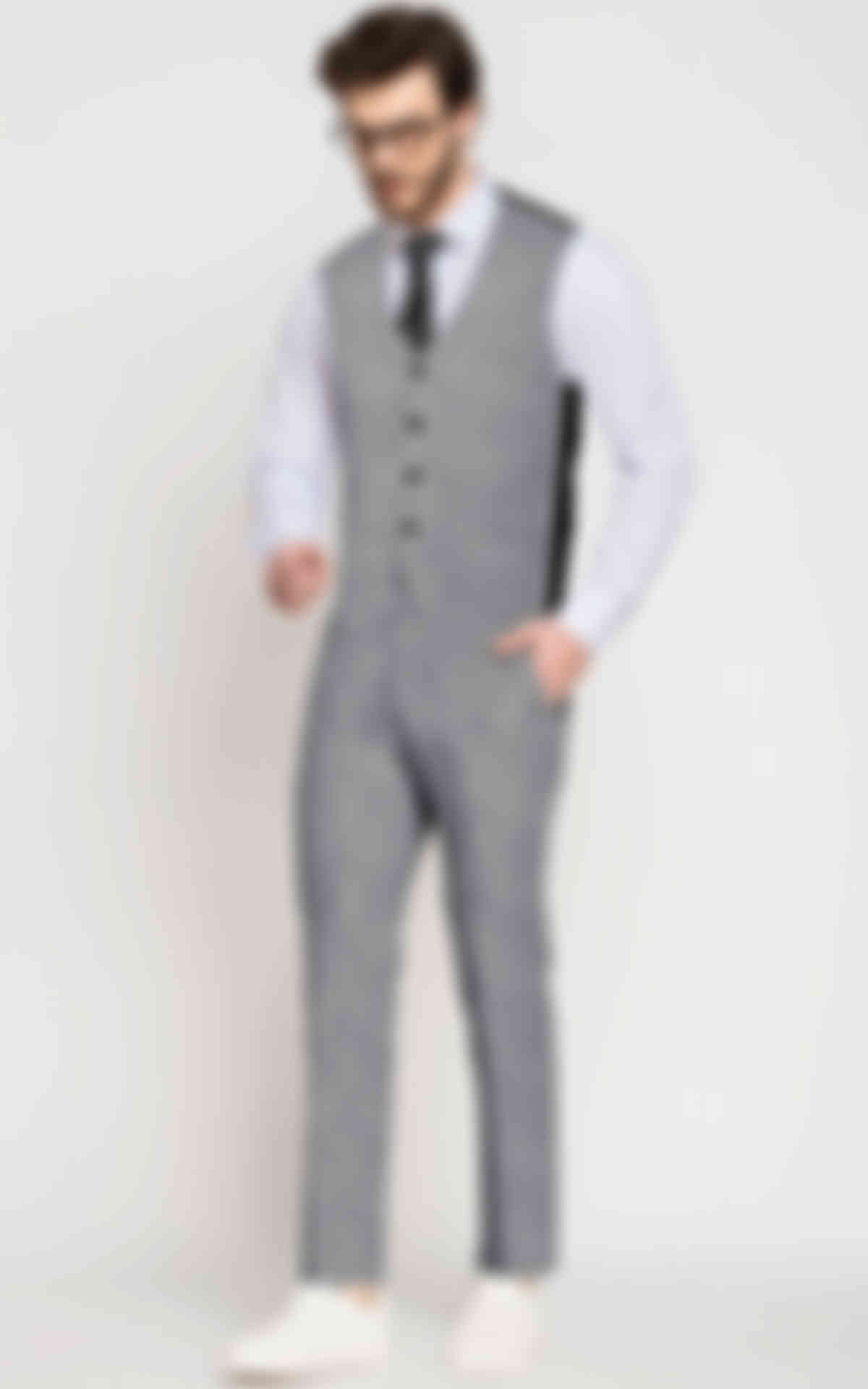 Pastel Grey Linen Vest image