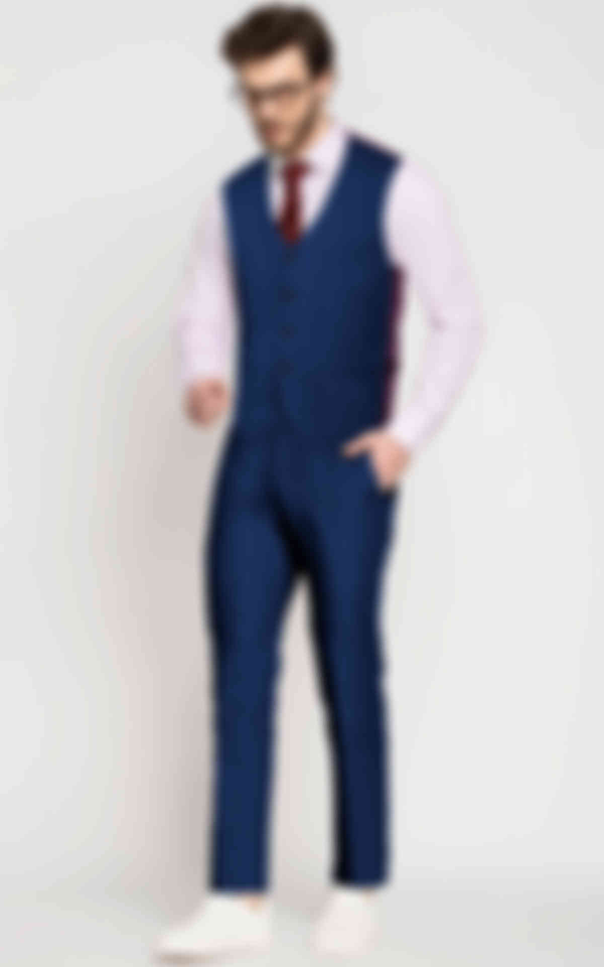 Soho Blue Linen Wool Vest image