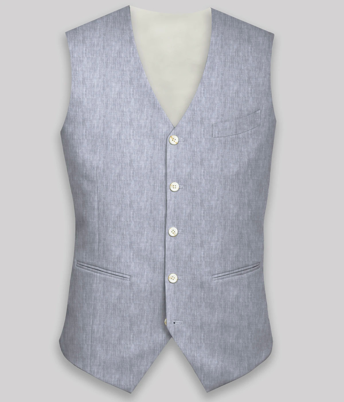 Malibu Grey Linen Vest-1