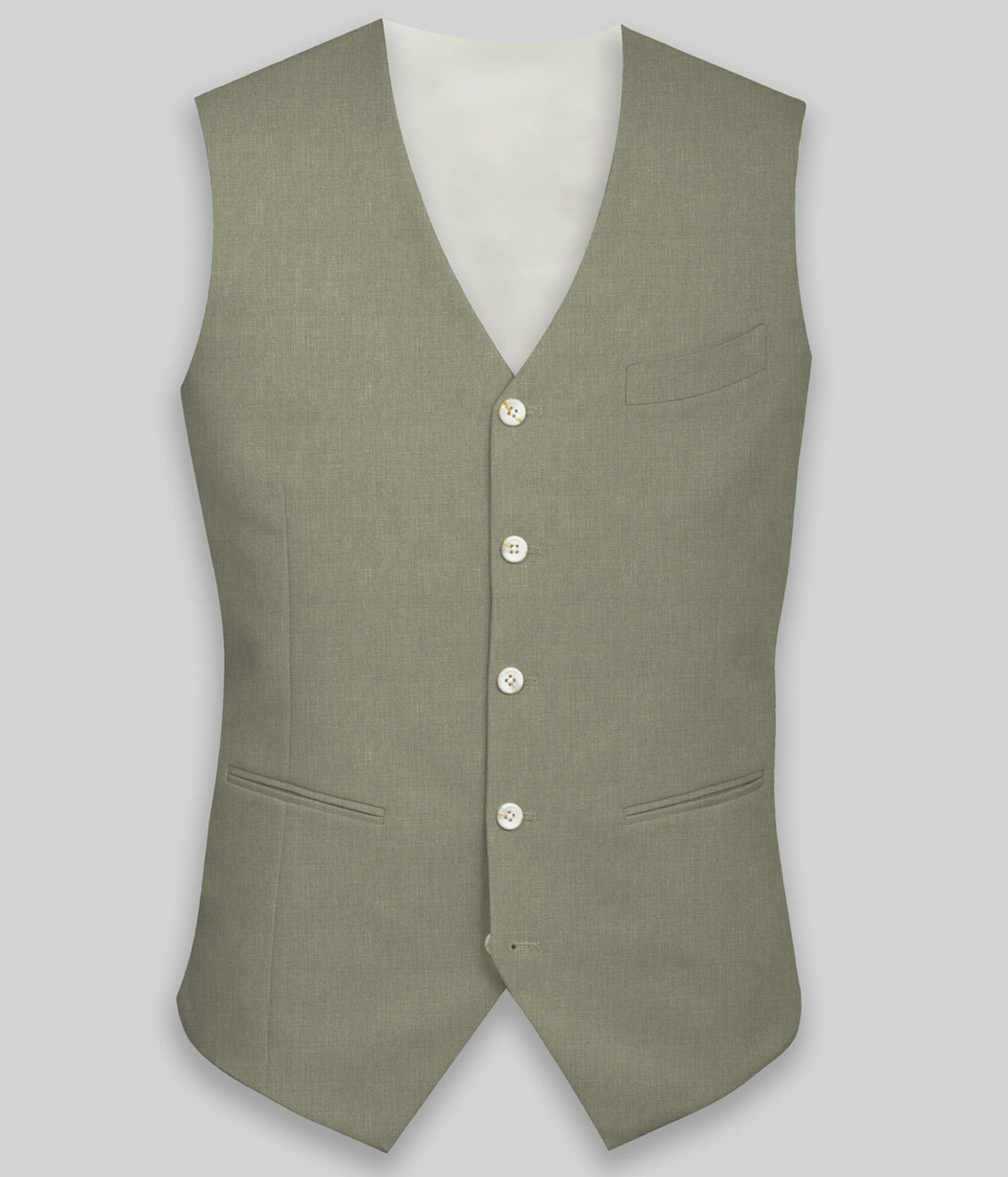 Dusty Sage Green Linen Vest-1