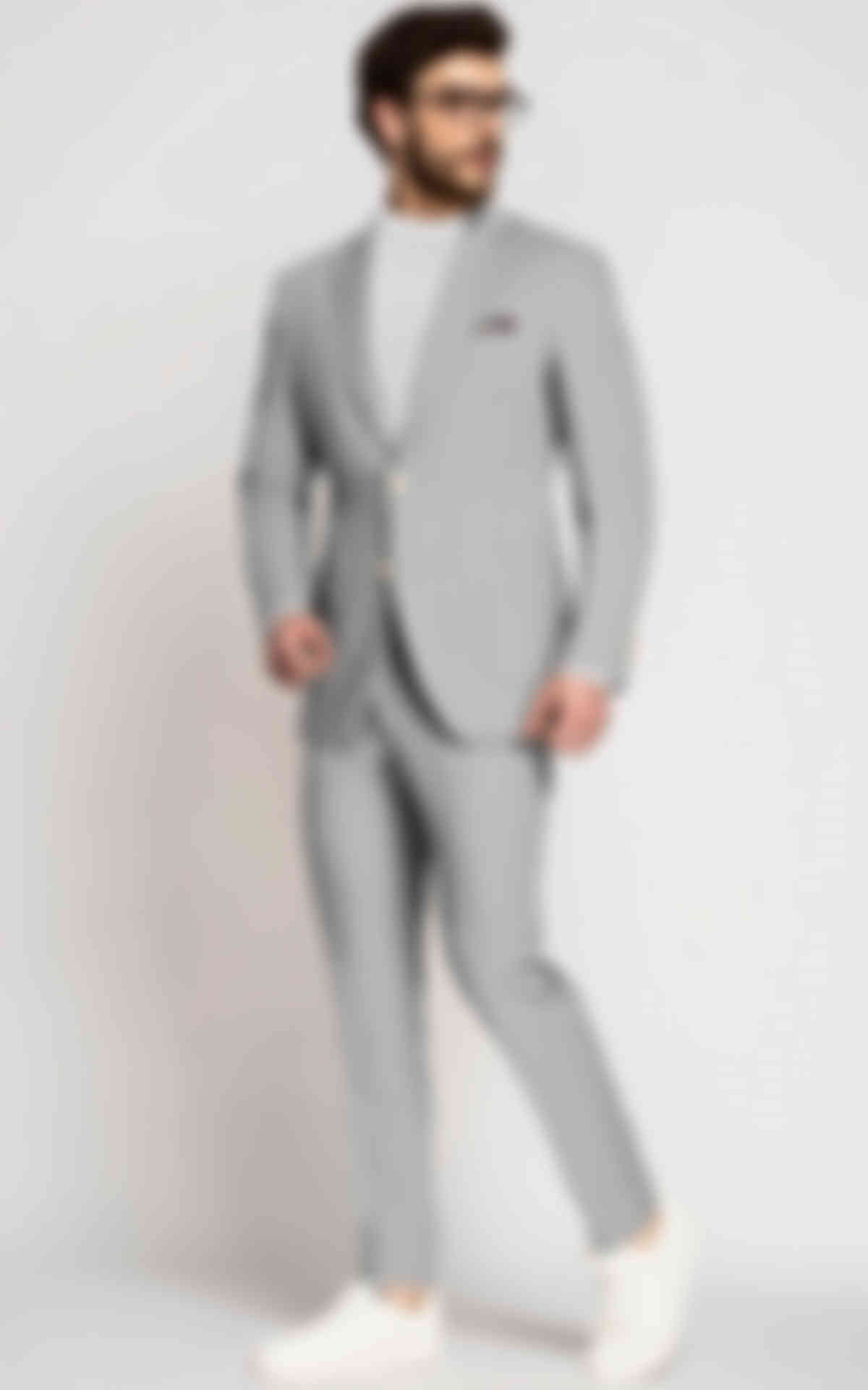 Grey Seersucker Cotton Suit