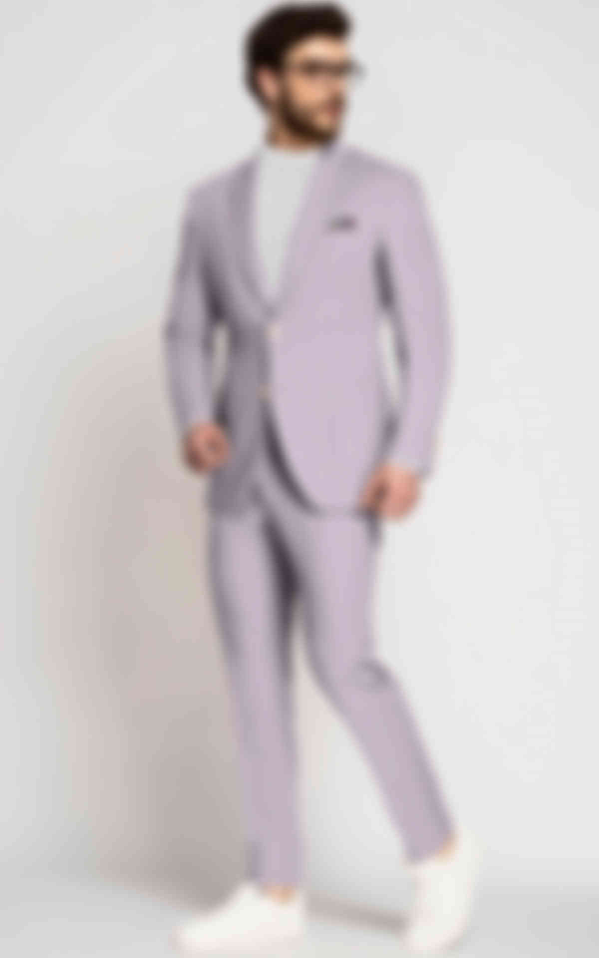 Dusty Purple Seersucker Cotton Suit