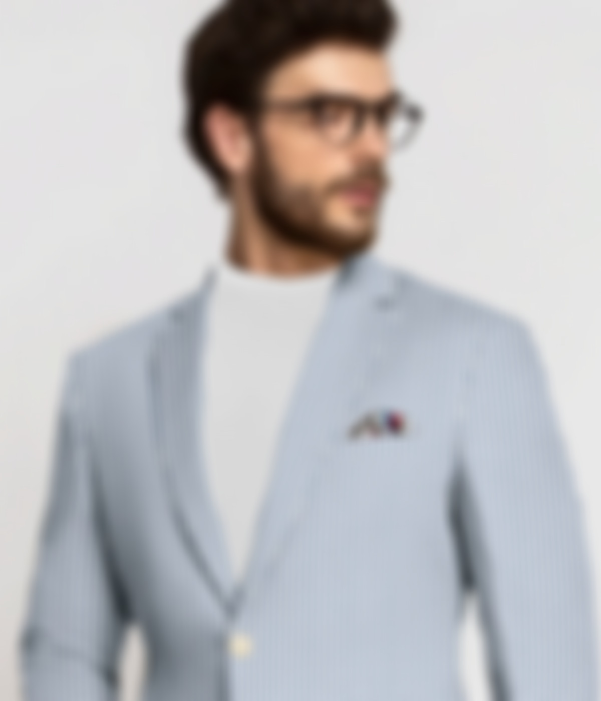 Light Blue Seersucker Cotton Suit-1