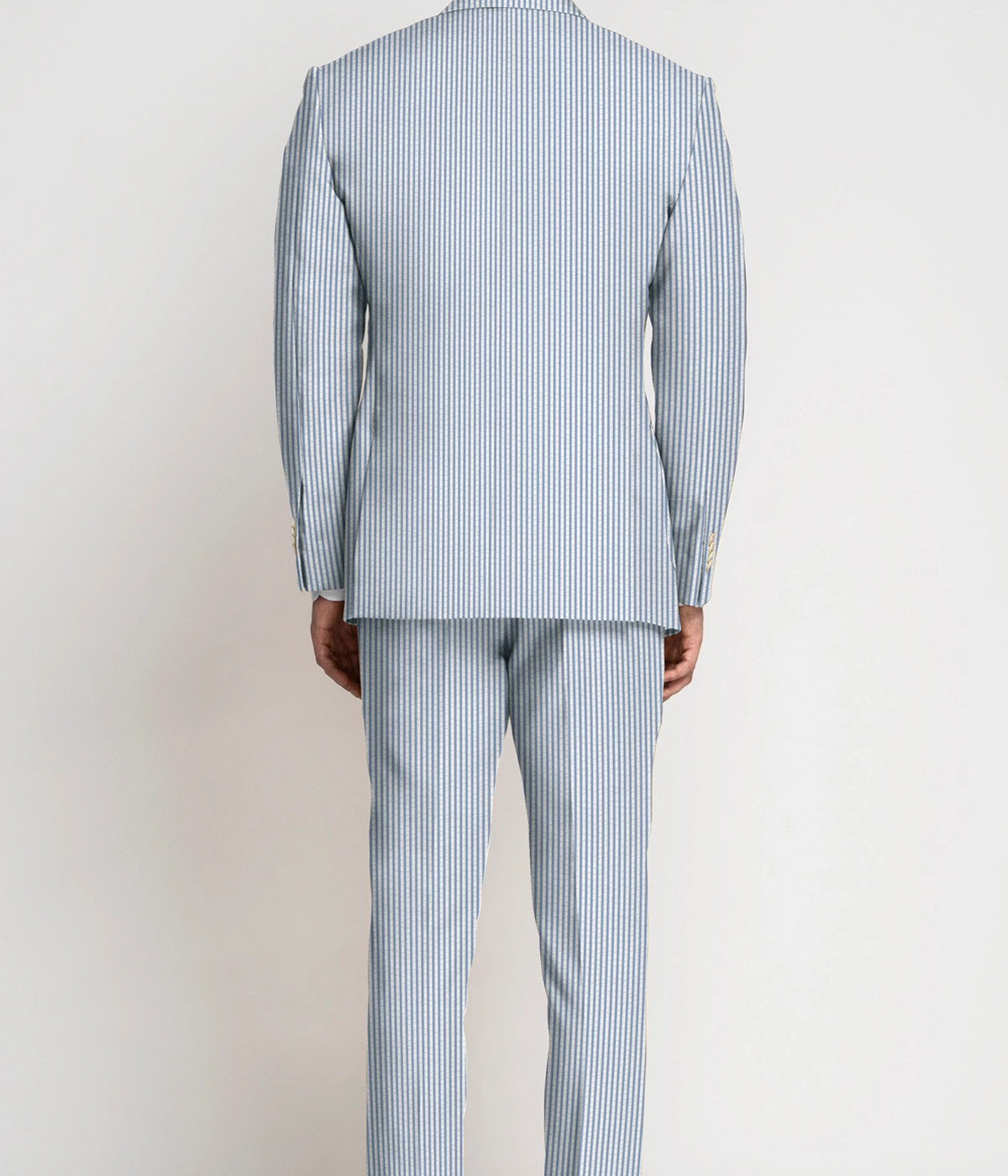Light Blue Seersucker Cotton Suit- view-1