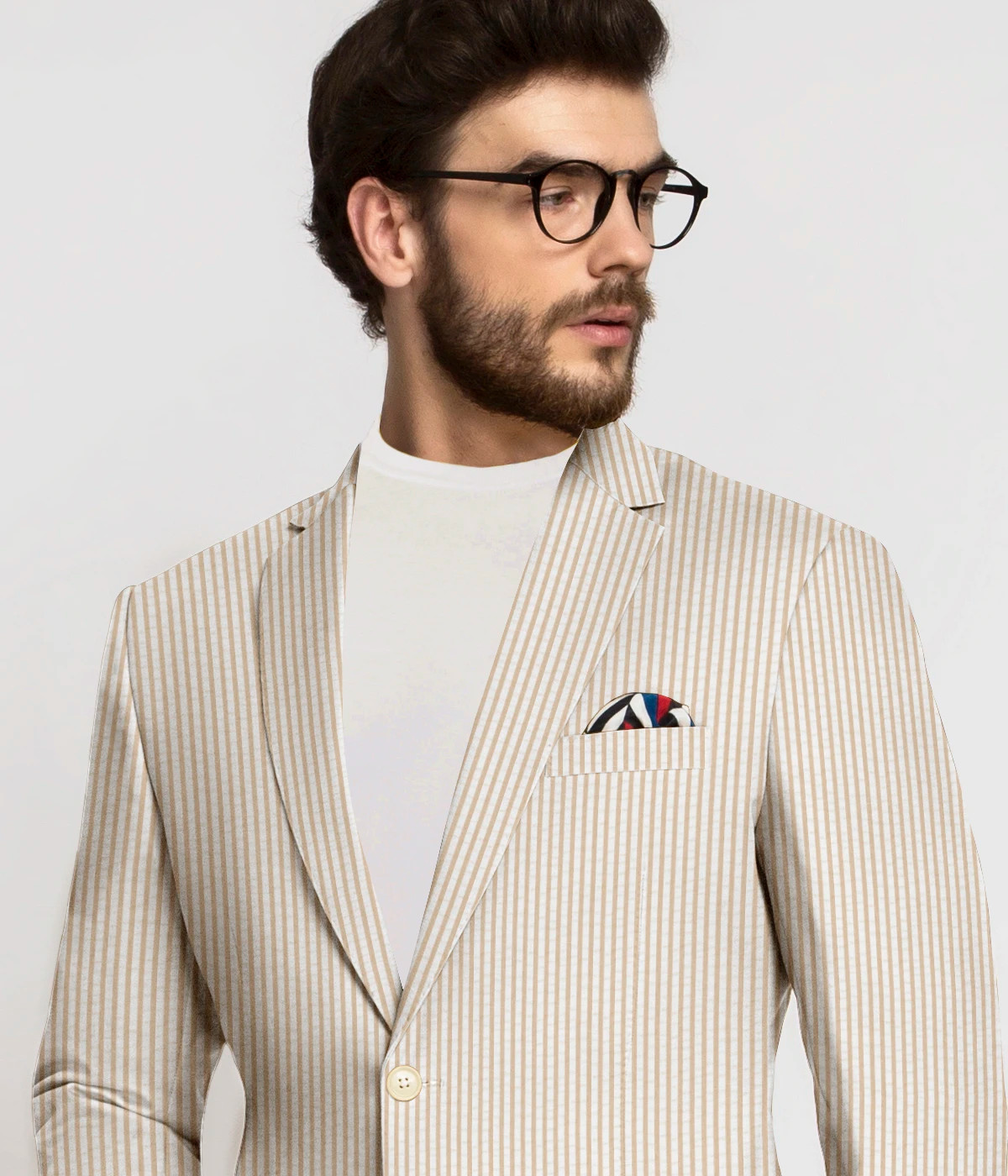 Summer Yellow Seersucker Cotton Blazer-1