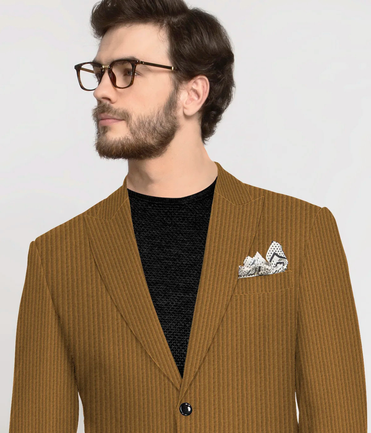 Golden Khaki Corduroy Suit-1