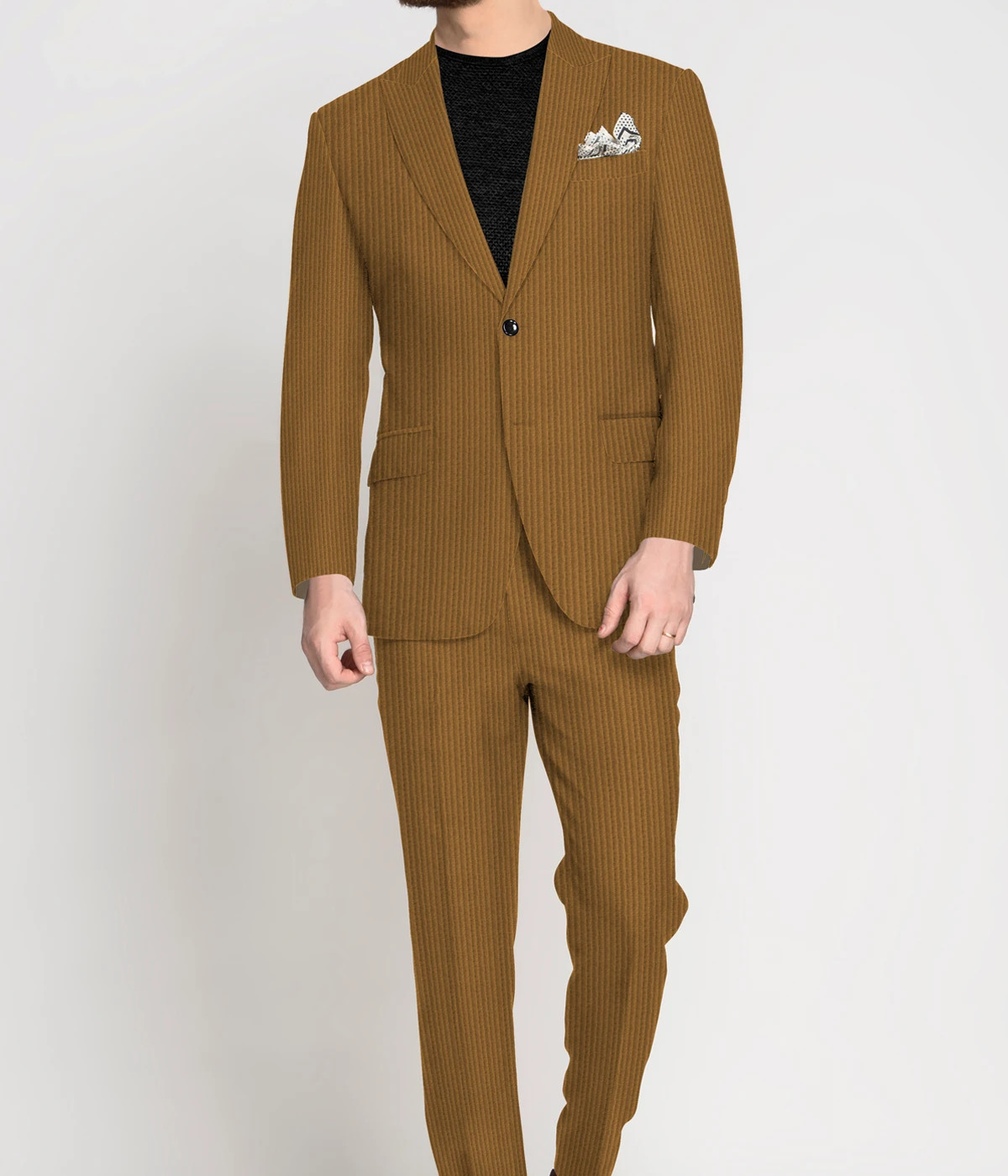 Golden Khaki Corduroy Suit- view-2
