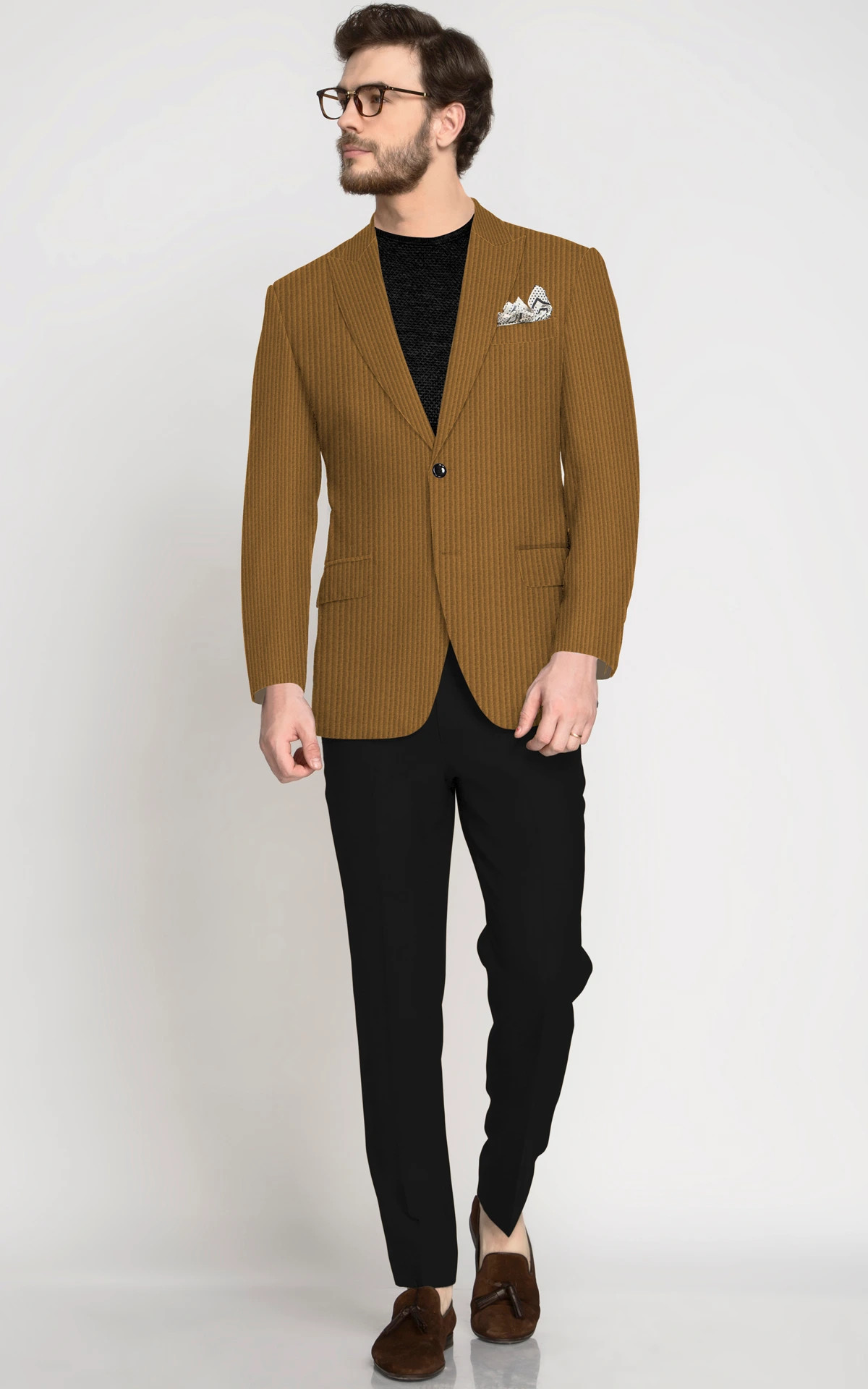 Golden Khaki Corduroy Blazer