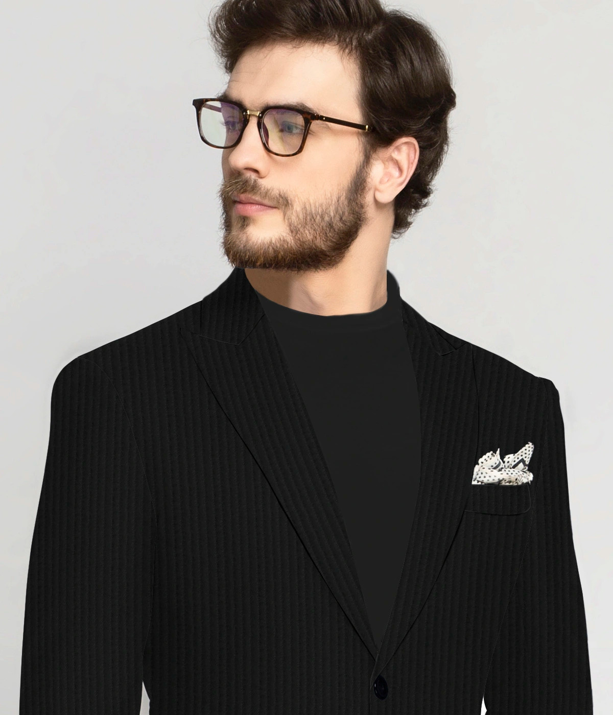 Deep Black Corduroy Blazer-1