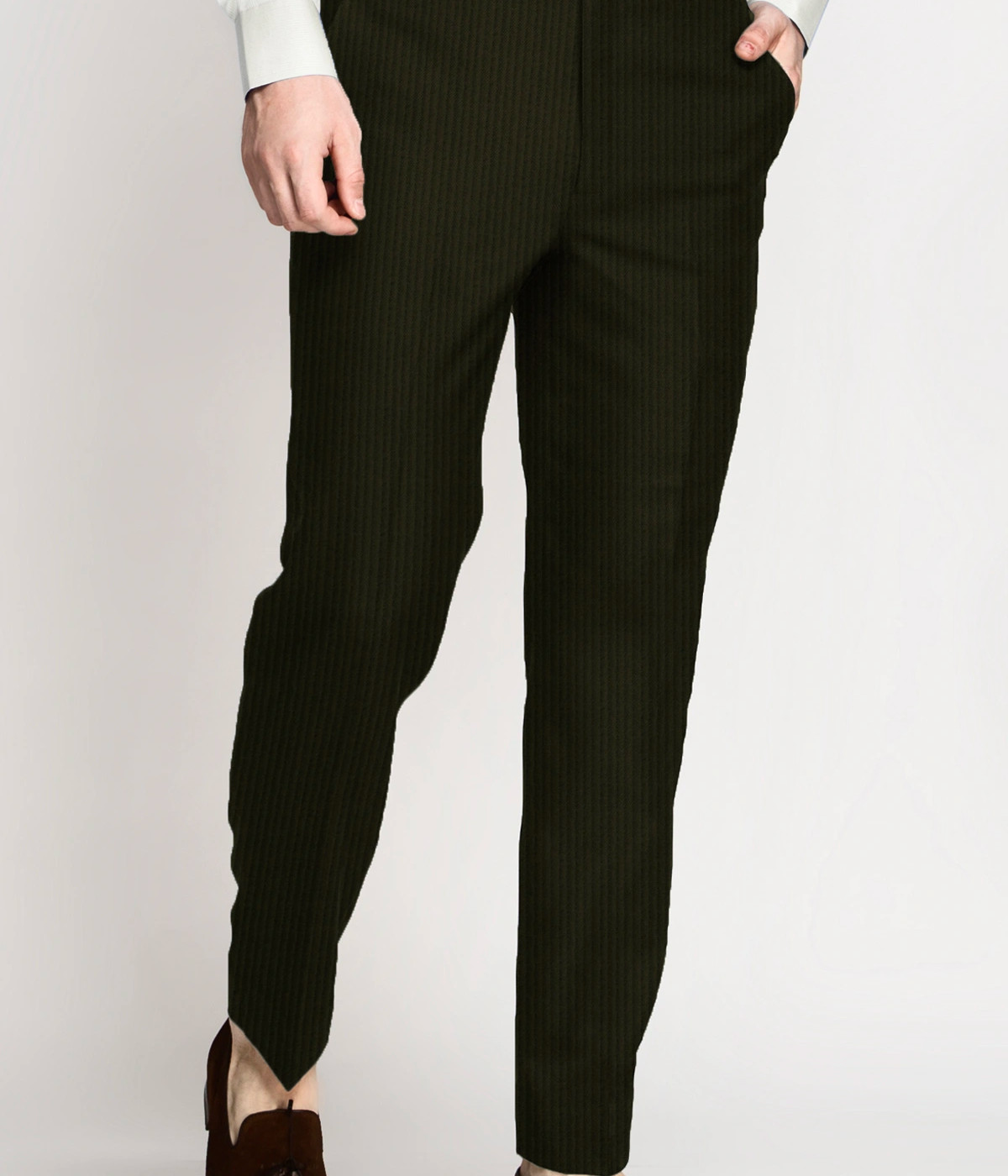 Olive Green Corduroy Pants- view-2