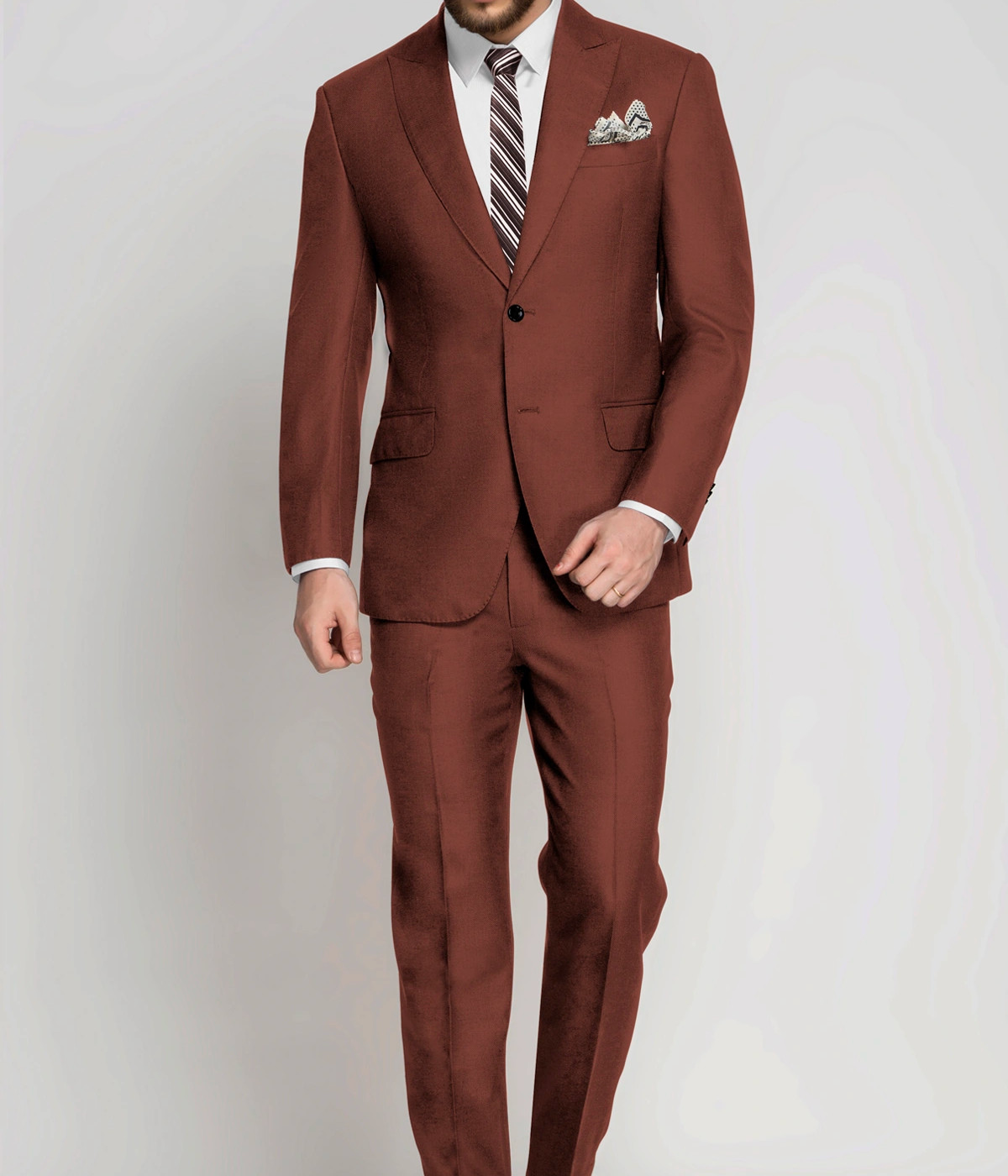 Bright Rust Wool Suit- view-2