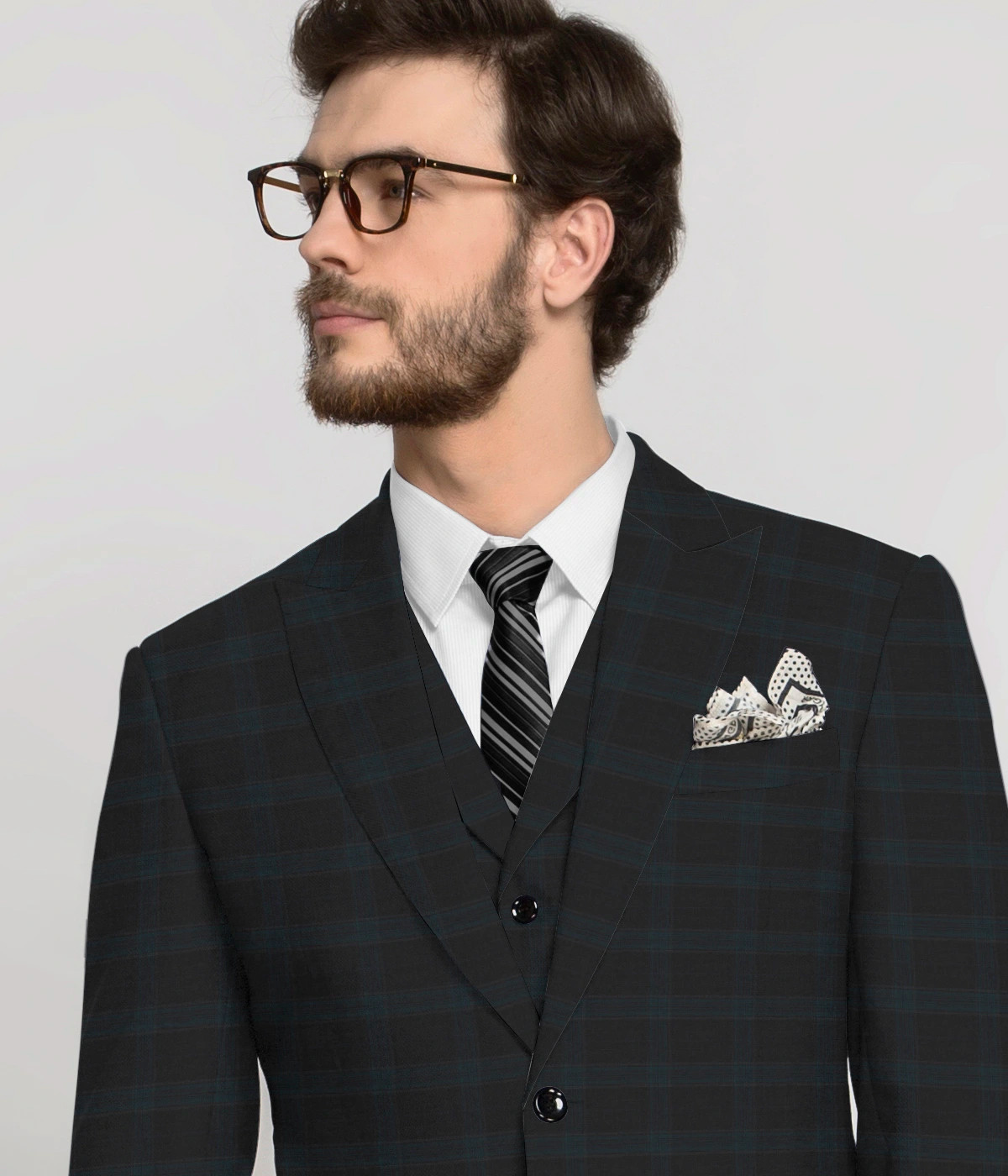Charcoal Blue Checks Suit-1