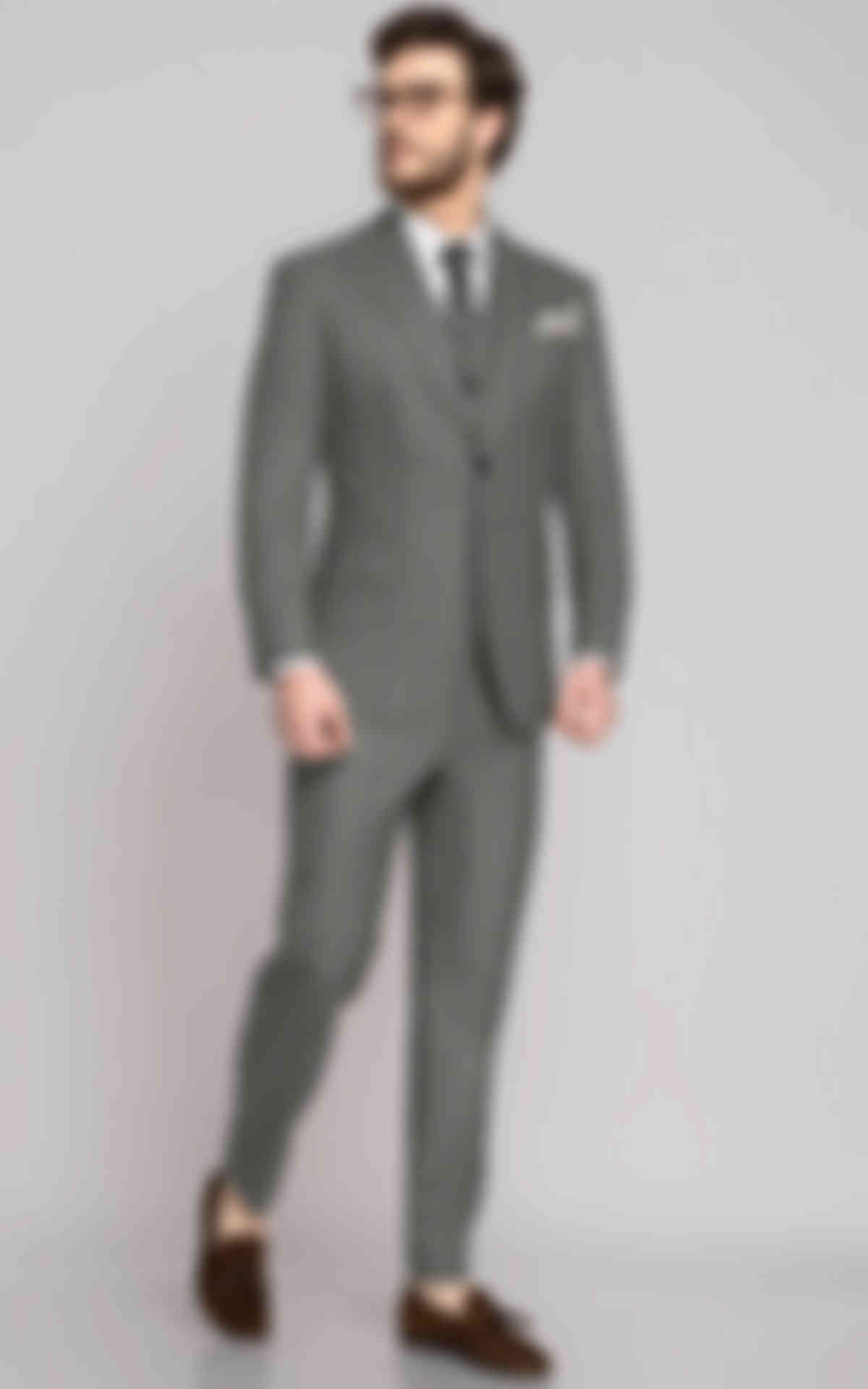 Grey Purple Checks Suit