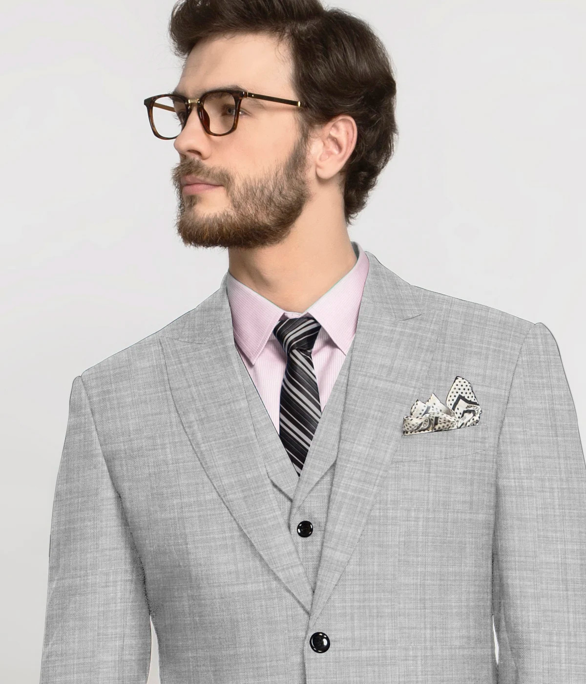 Light Grey Sharkskin Suit-1