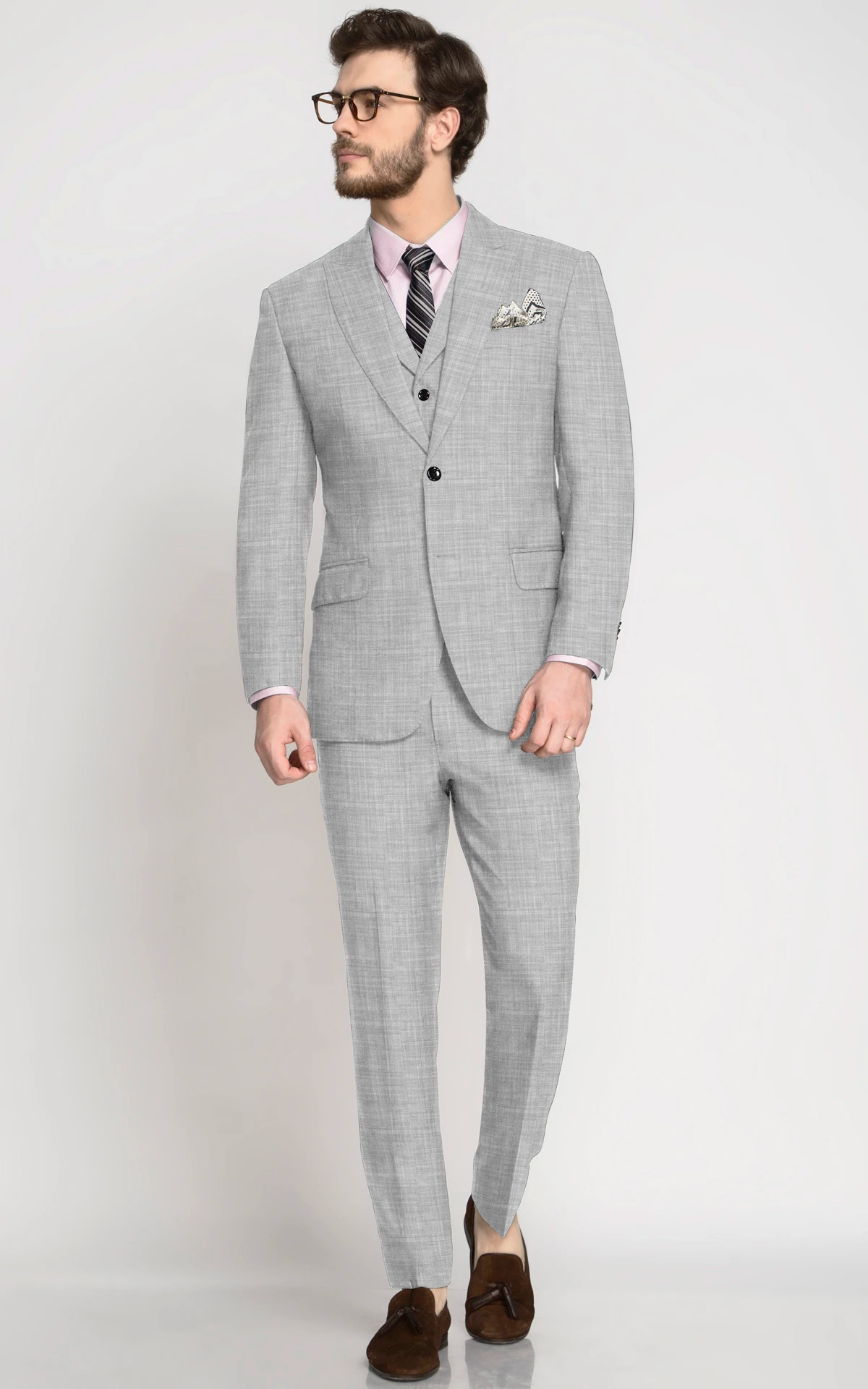 Light Grey Sharkskin Suit
