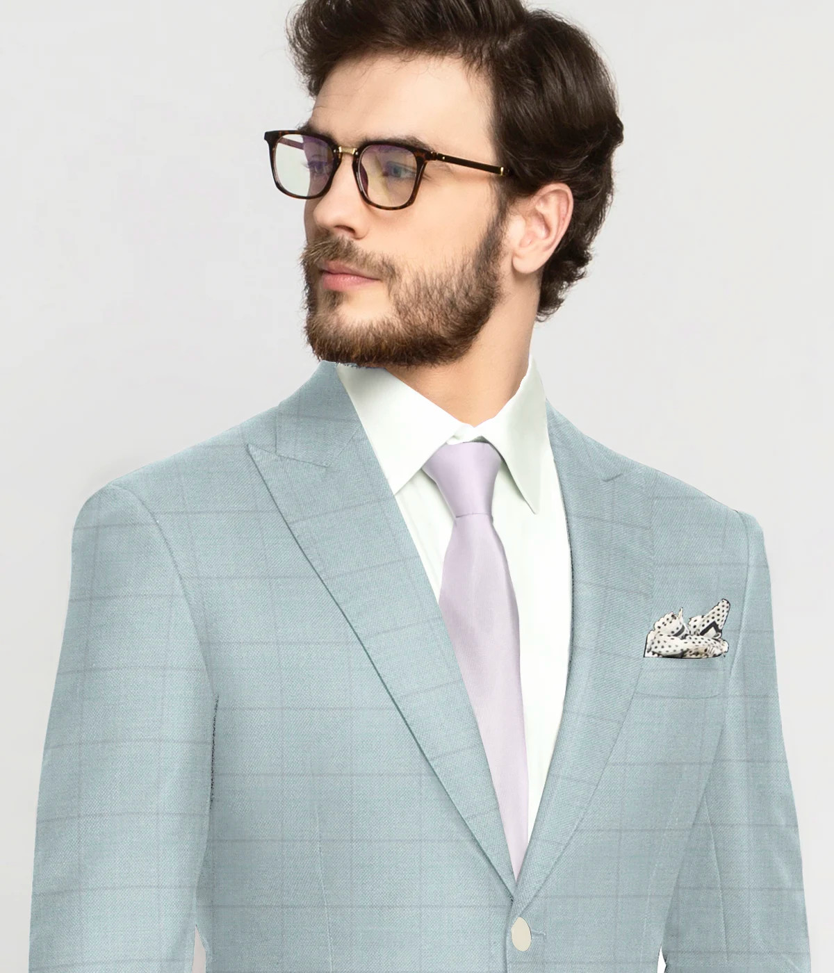 Pastel Blue Checks Suit-1