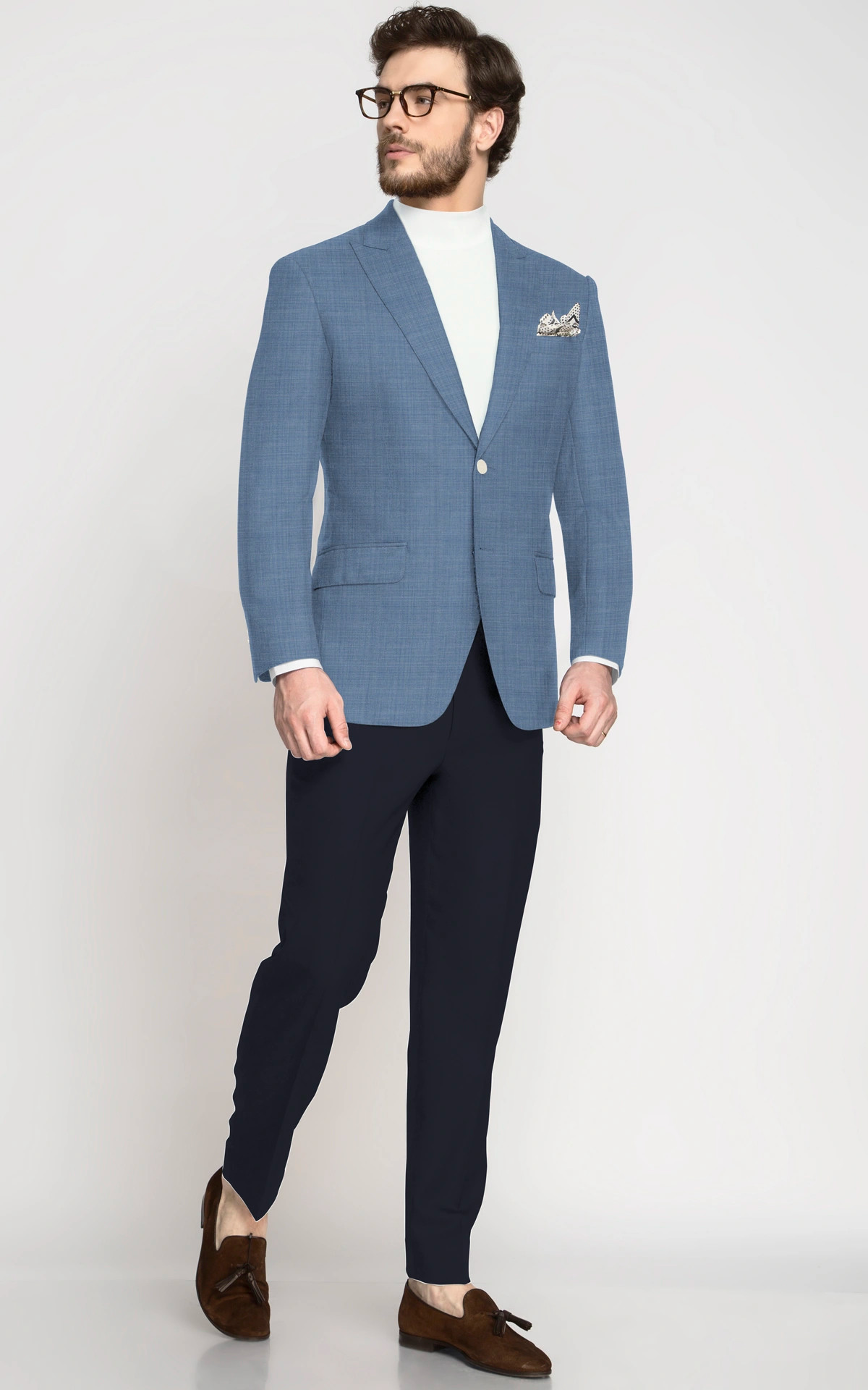 Powder Blue Wool Blazer