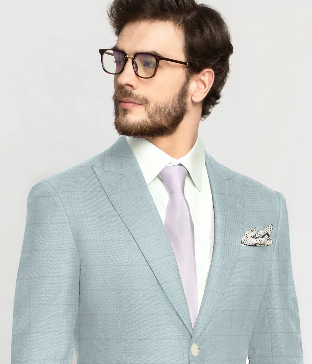 Pastel Blue Checks Blazer-1