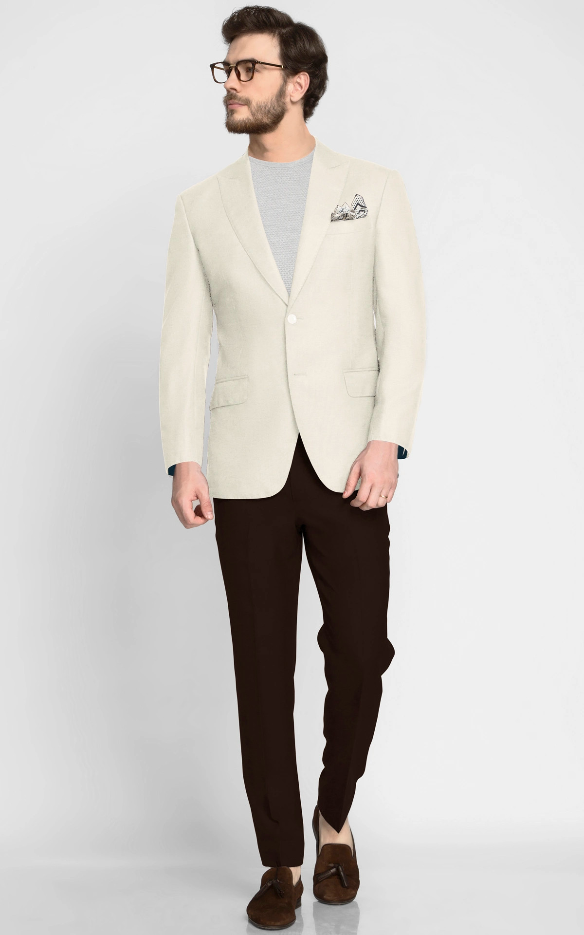 Classic Ivory Wool Blazer