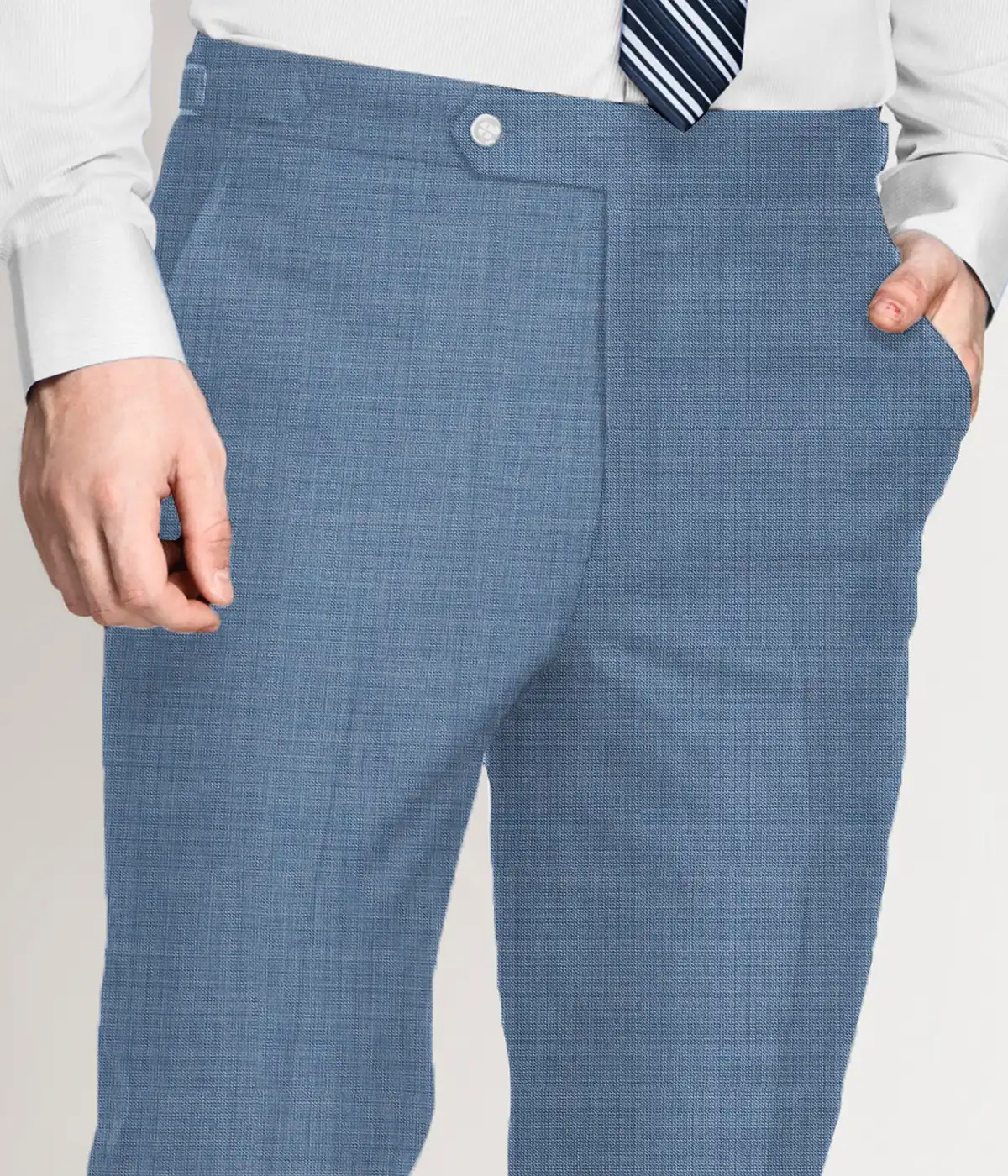 Powder Blue Wool Pants-1