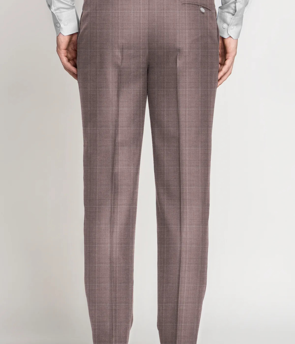 Dusty Pink Plaid Wool Pants- view-1