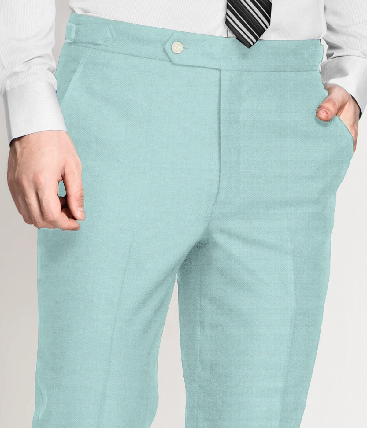 Mint Green Wool Pants-1