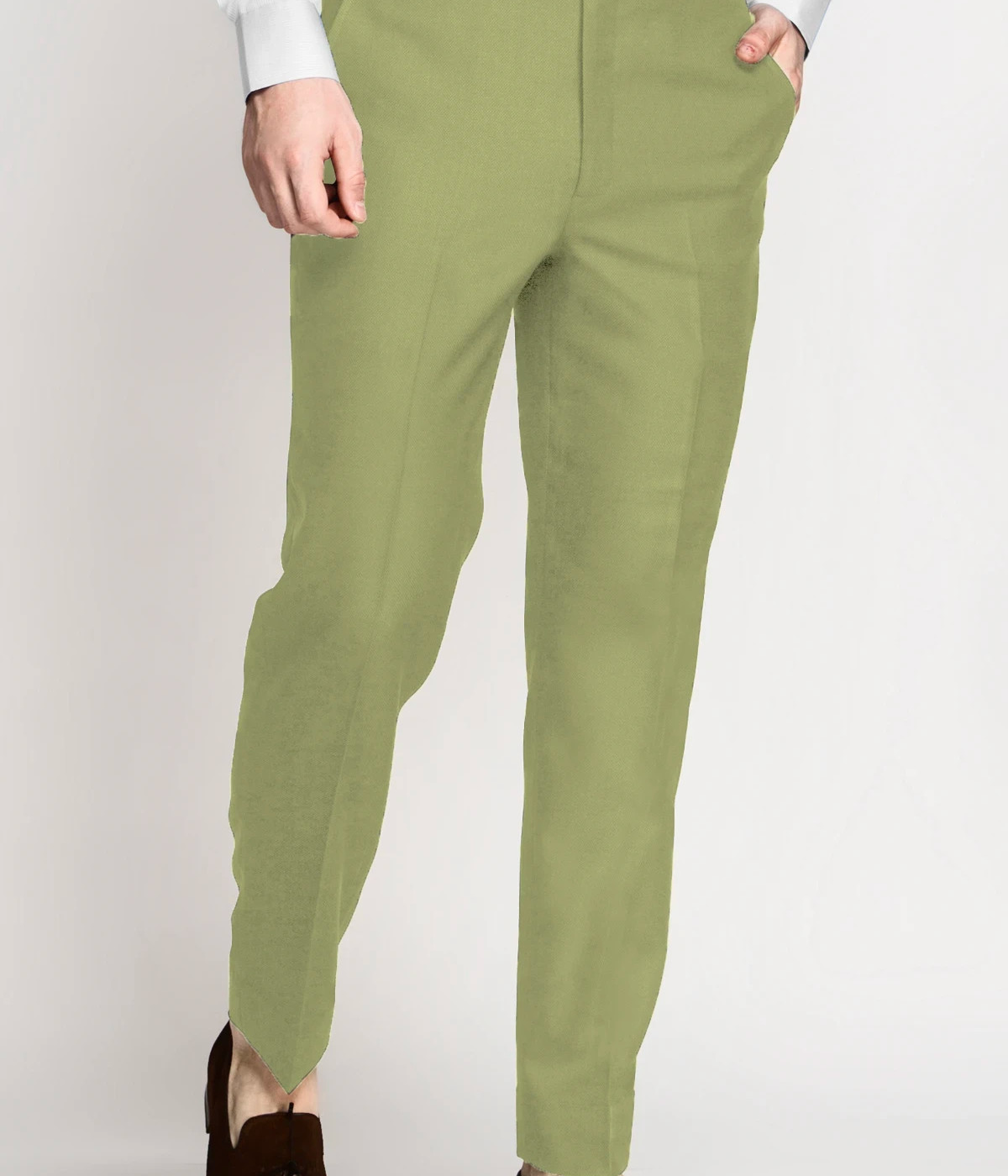 Light Green Wool Pants- view-2