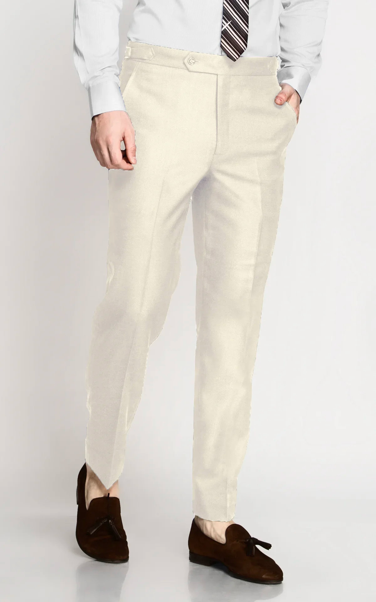 Classic Ivory Wool Pants