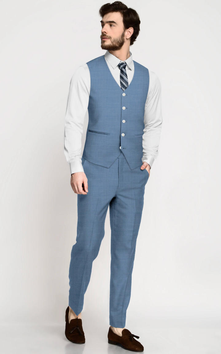 Powder Blue Wool Vest image