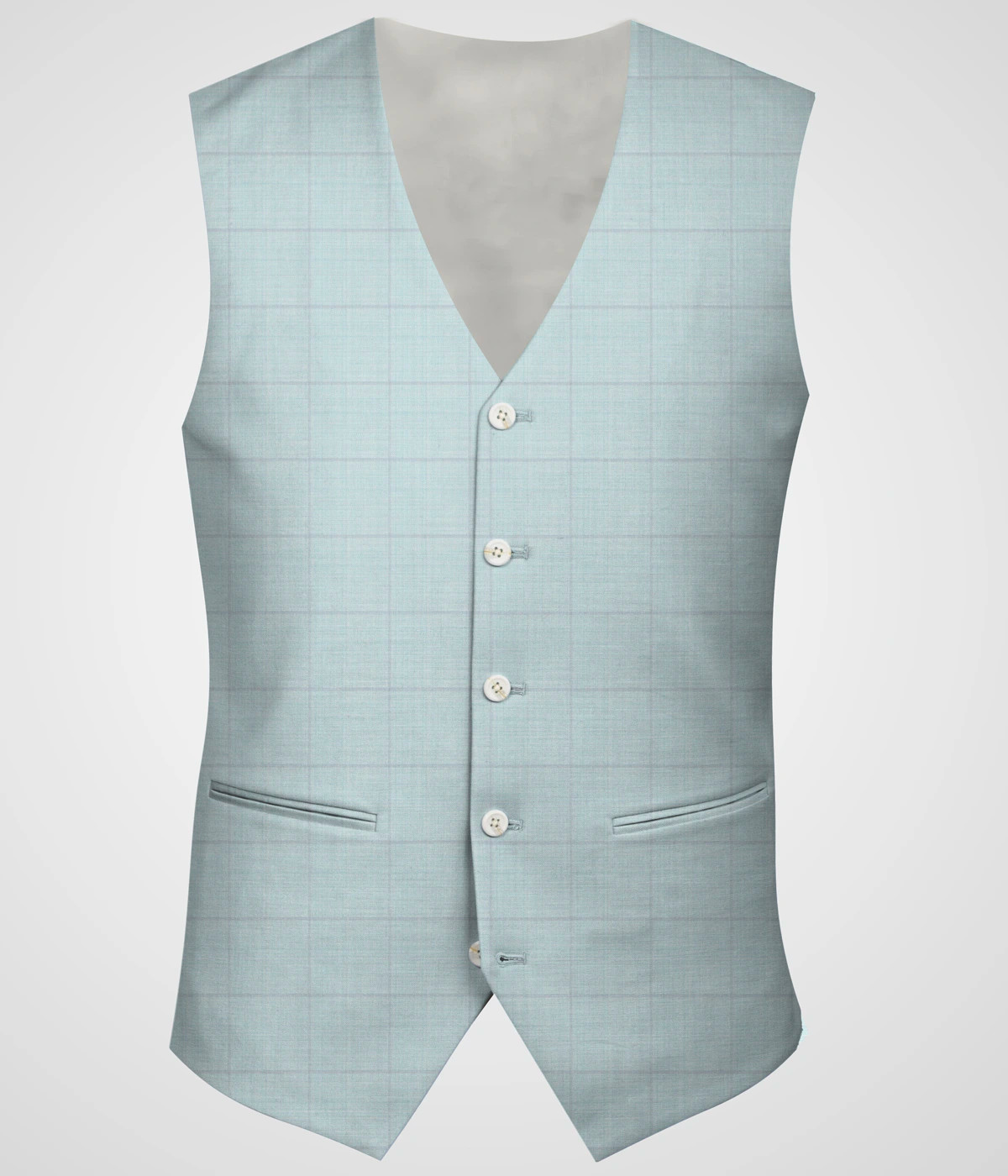 Pastel Blue Checks Vest-1