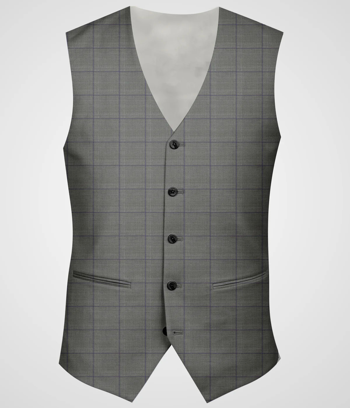 Grey Purple Checks Vest-1