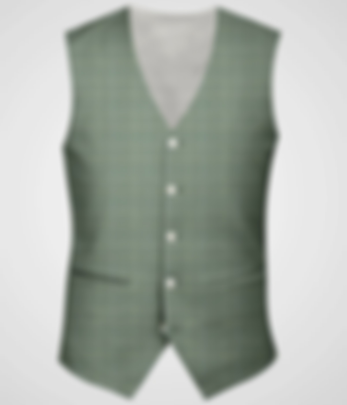 Light Green Plaid Wool Vest-1