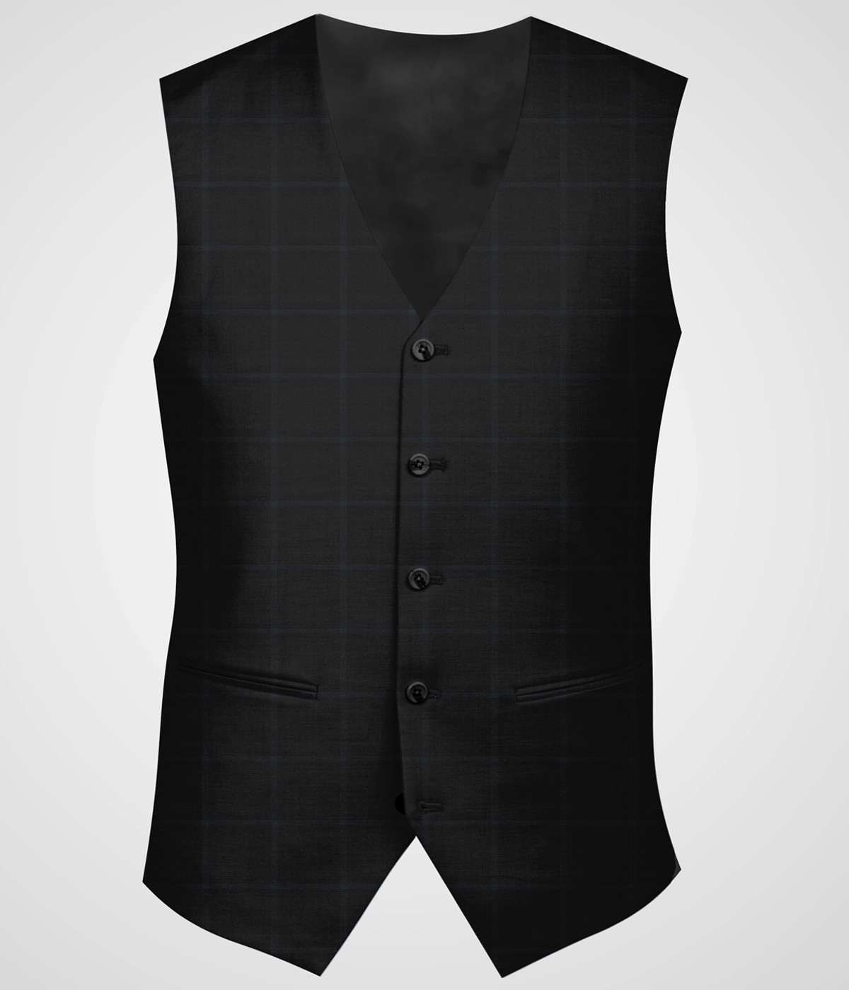 Charcoal Bluish Green Checks Vest-1