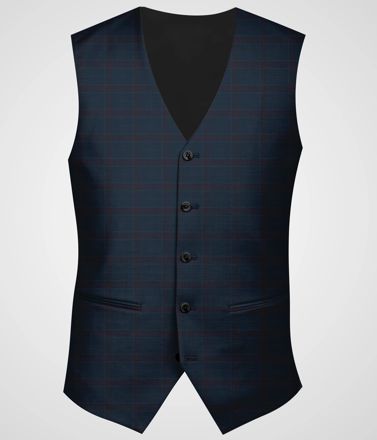 Teal Blue Checks Vest-1