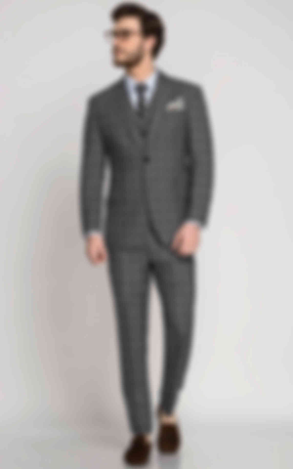 Grey Checks Pure Wool Suit