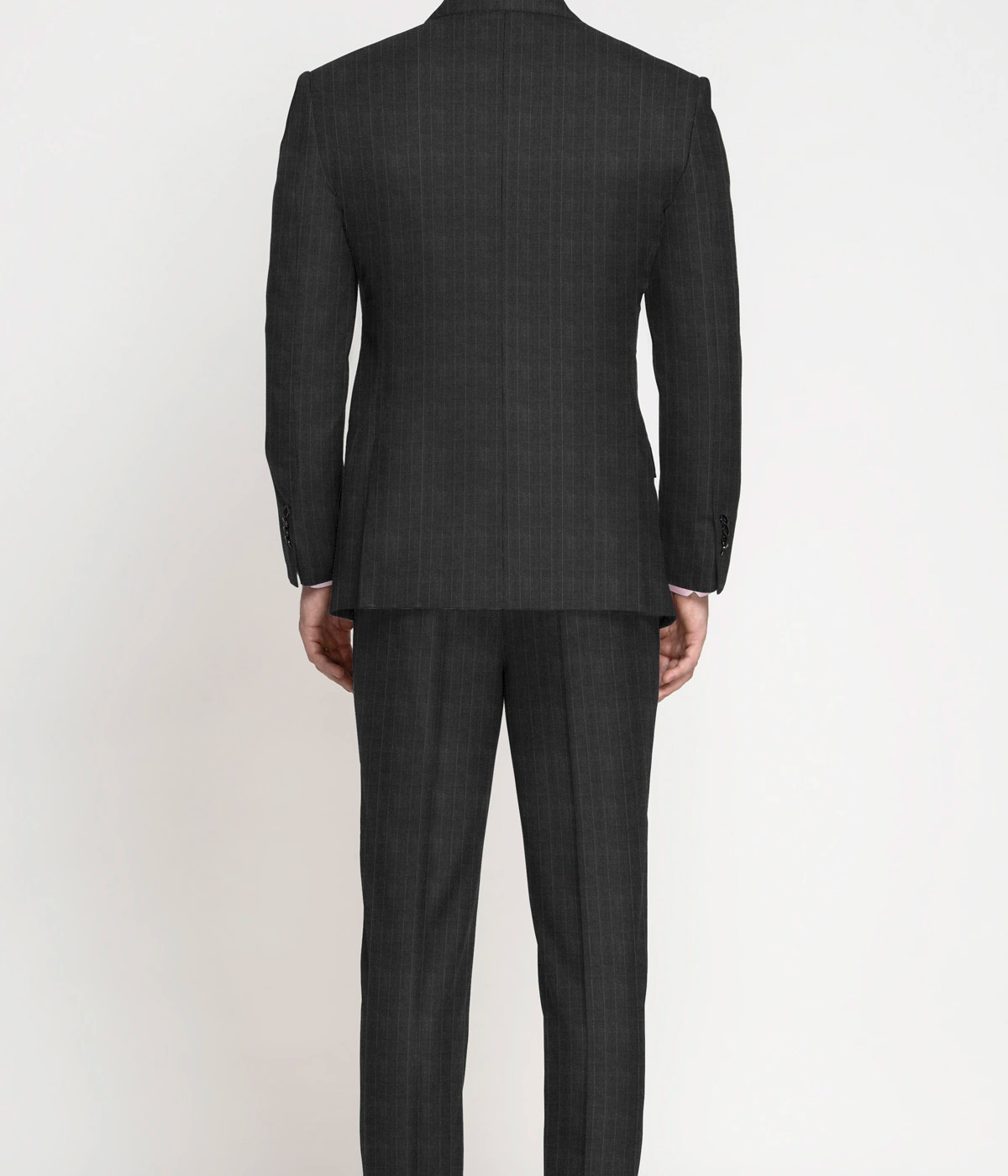 Charcoal Stripes Pure Wool Suit- view-1