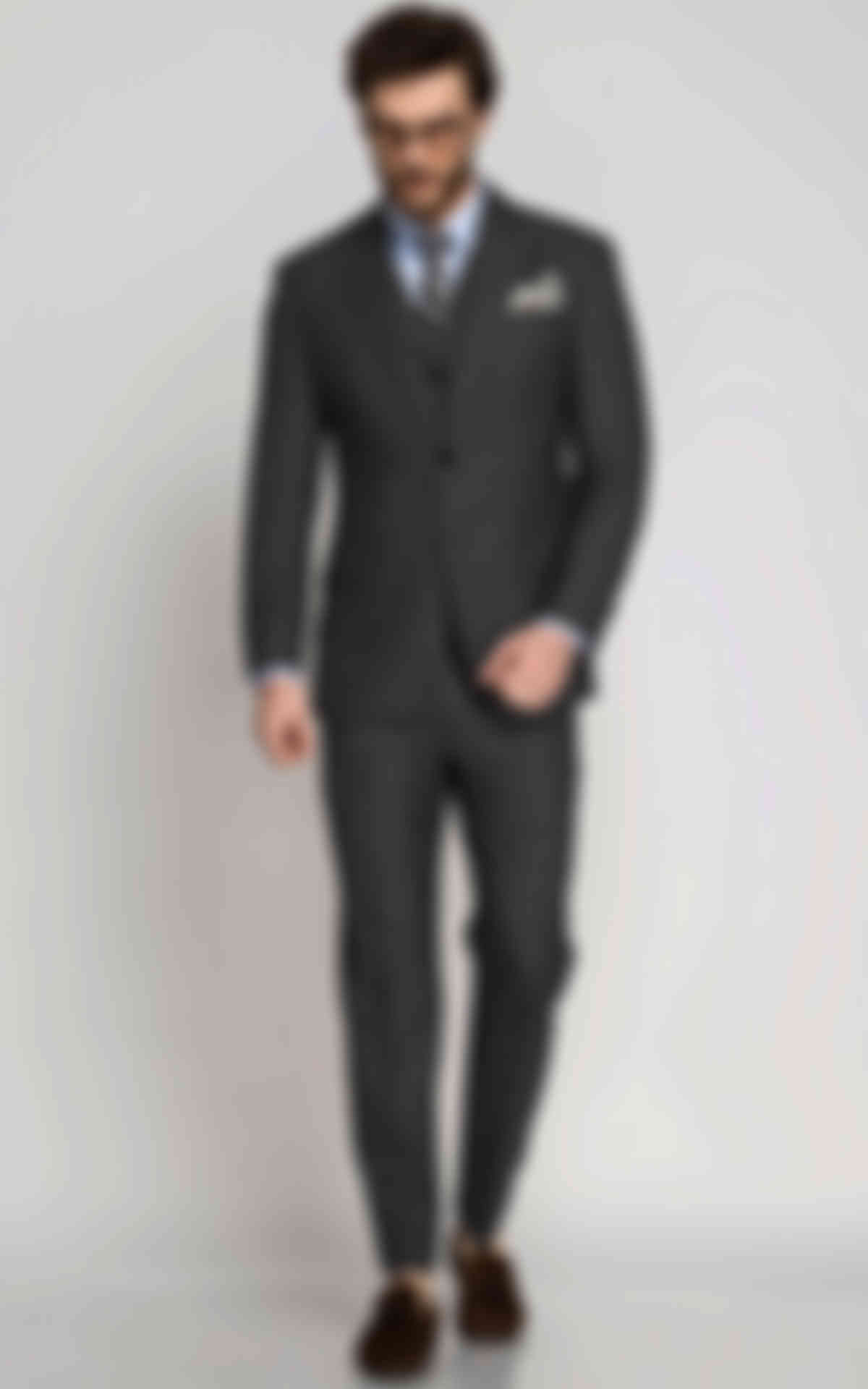 Charcoal Stripes Pure Wool Suit image