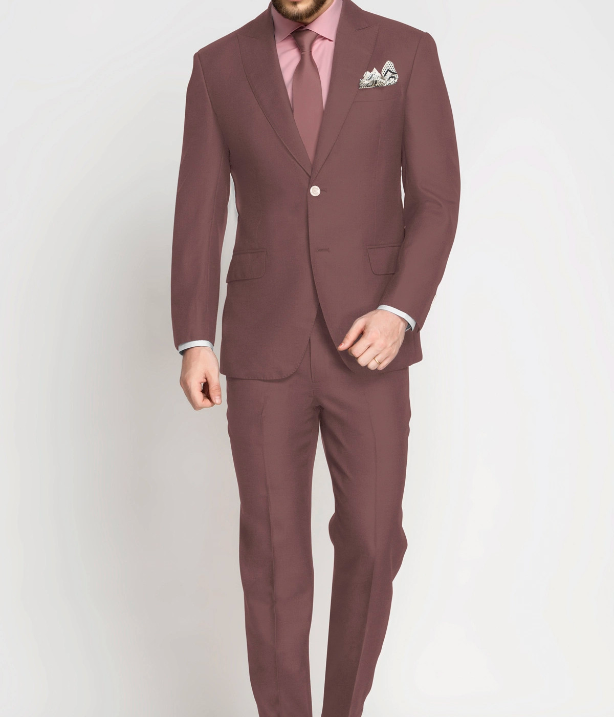 Mauve Pink Pure Wool Suit- view-2