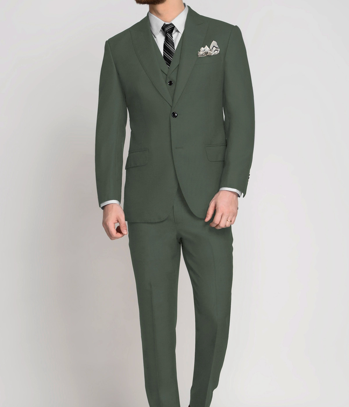 Sage Green Pure Wool Suit- view-2