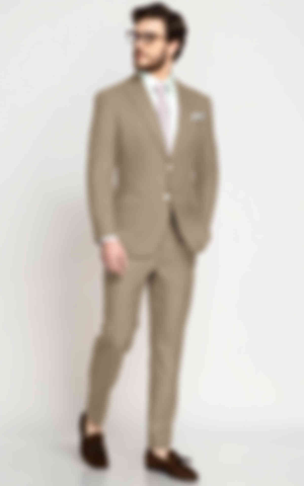 Sand Beige Checks Vegan Suit image