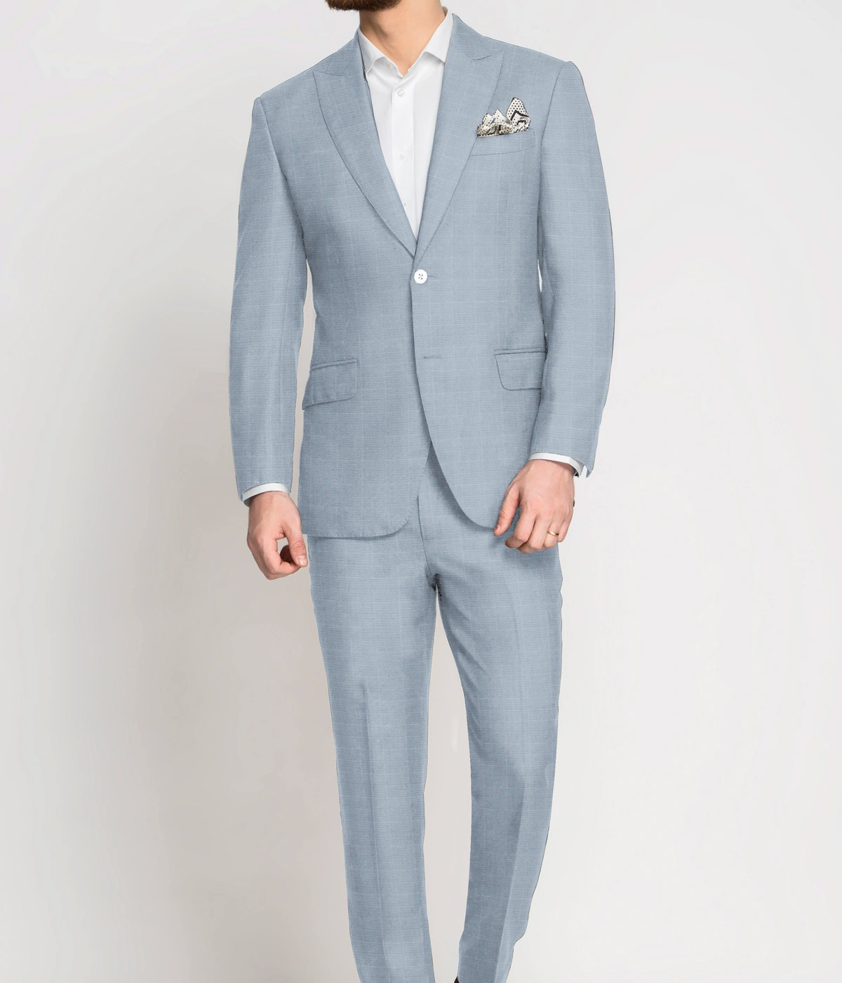 Sky Blue Checks Vegan Suit- view-2