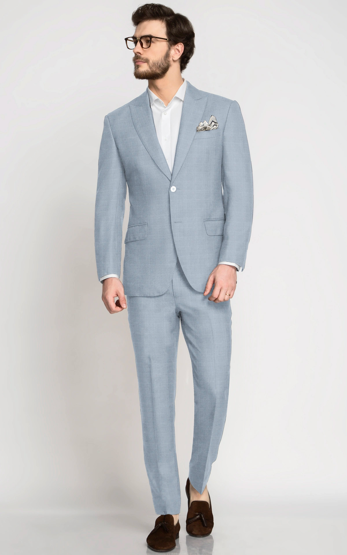 Sky Blue Checks Vegan Suit