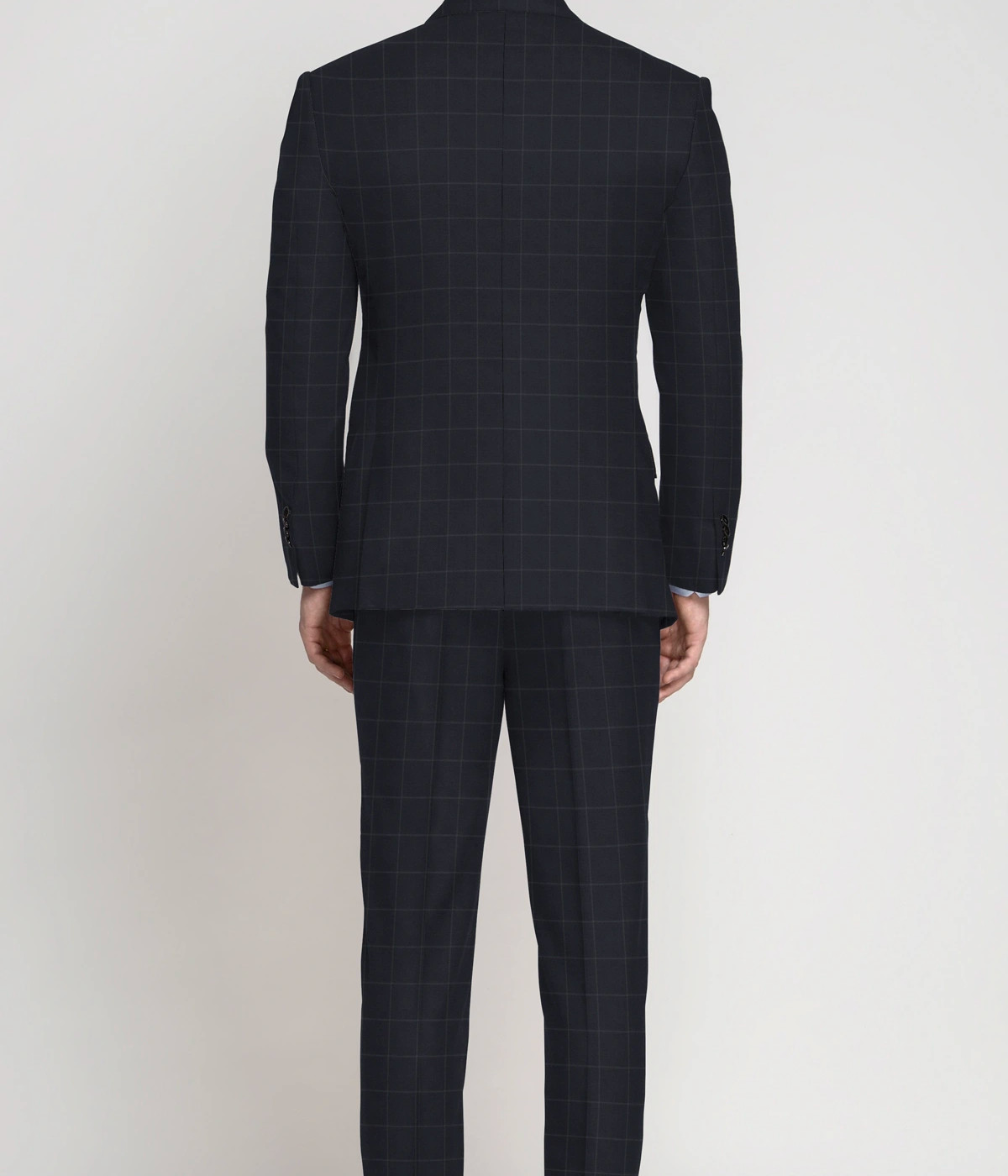 Midnight Blue Checks Vegan Suit- view-1