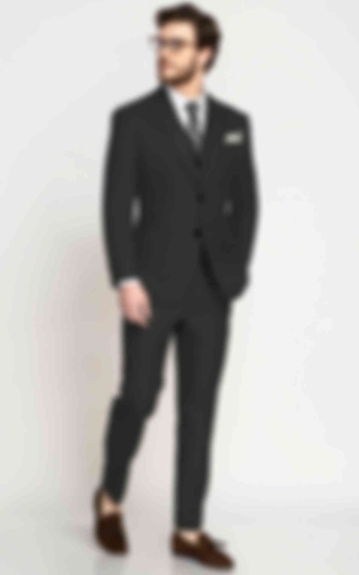 Charcoal Grey Stripes Vegan Suit image