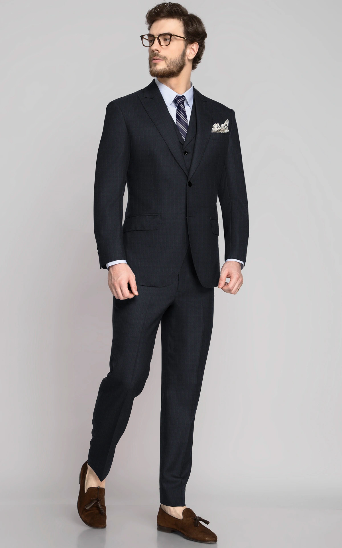スーツ Double-breasted setup & shirt & tie Modern Stylish Sky Blue Double Breasted 2 Piece Suit for Men