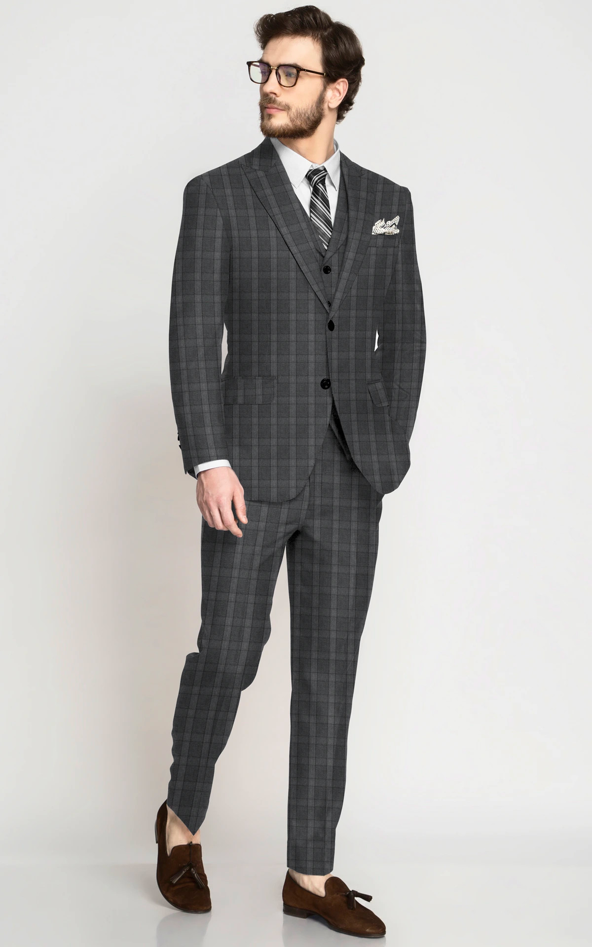 Morocco Grey Checks Vegan Suit