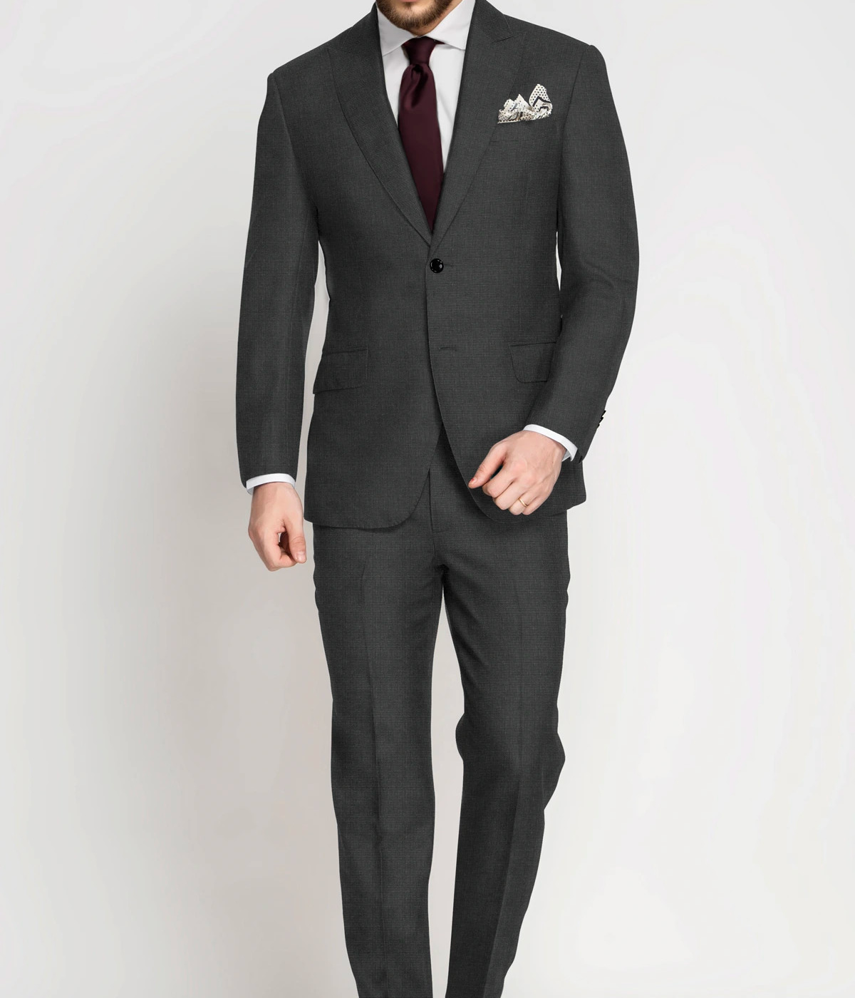 Dark Grey Nailhead Vegan Suit- view-2