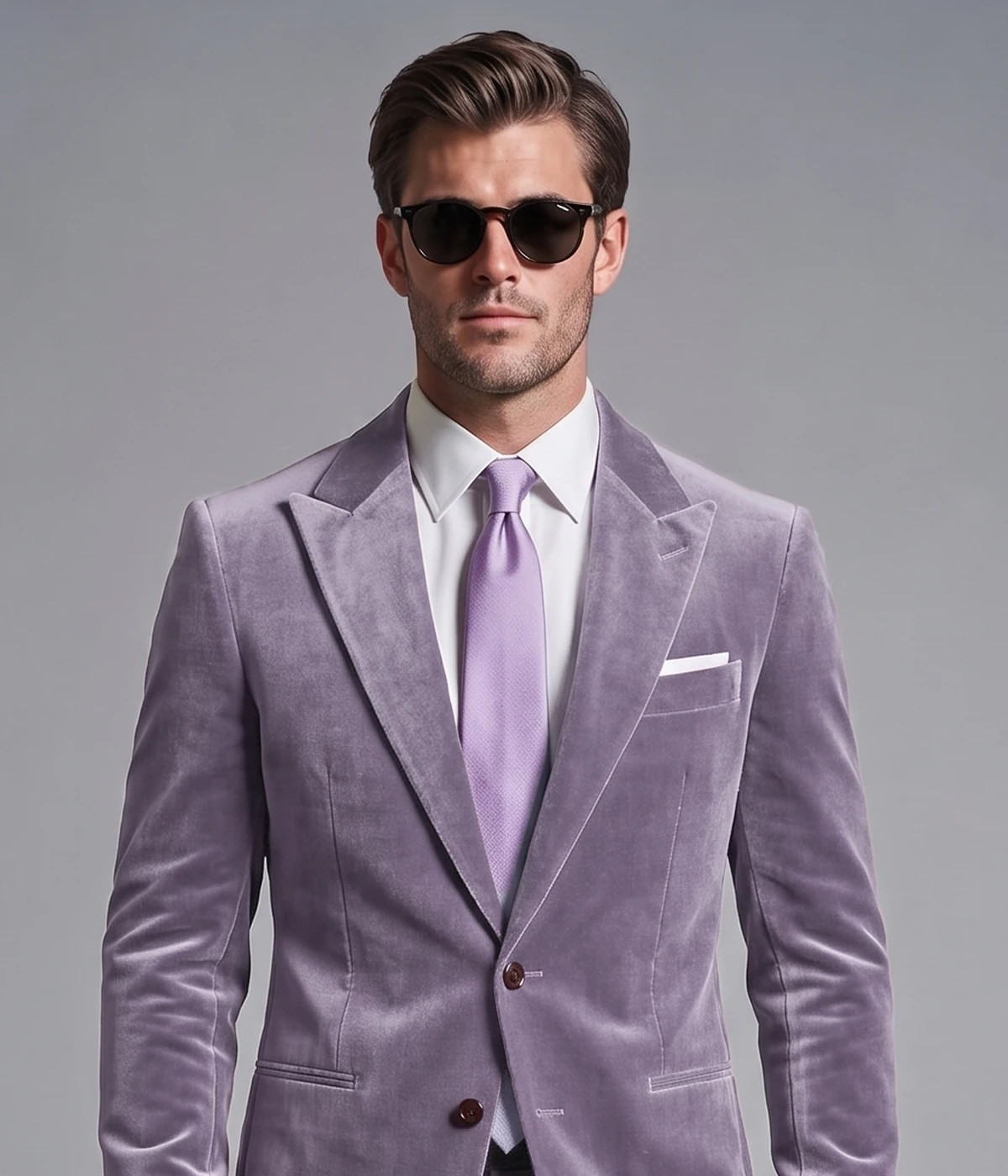 Lilac Velvet Suit-1