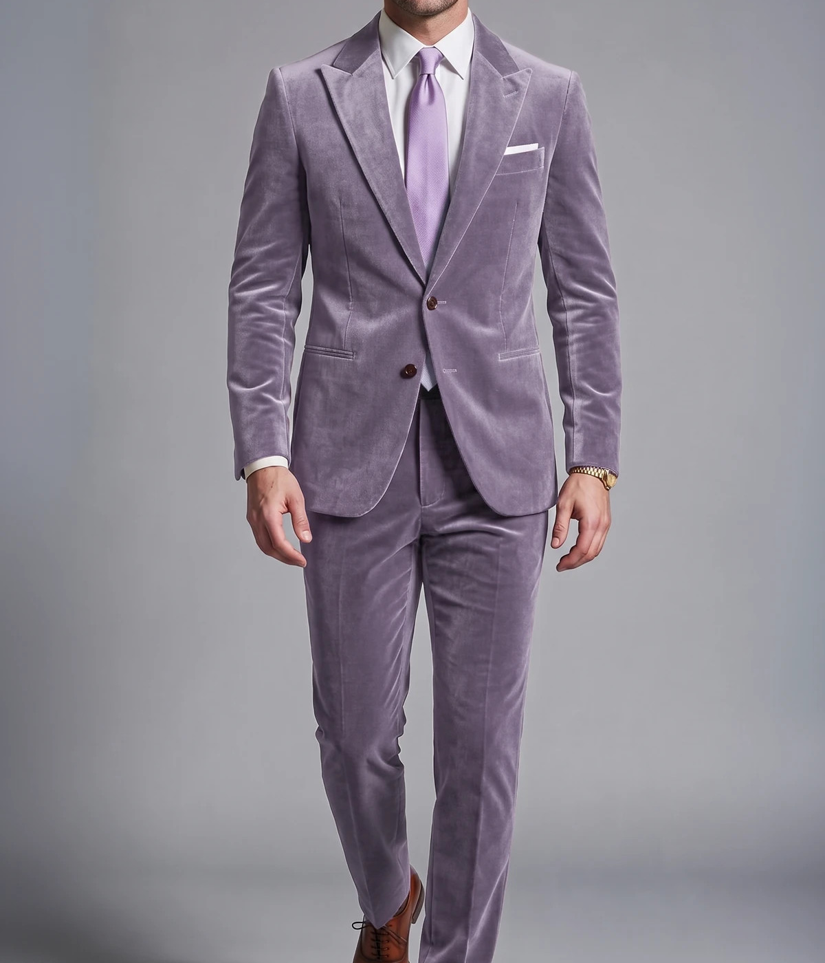 Lilac Velvet Suit- view-2
